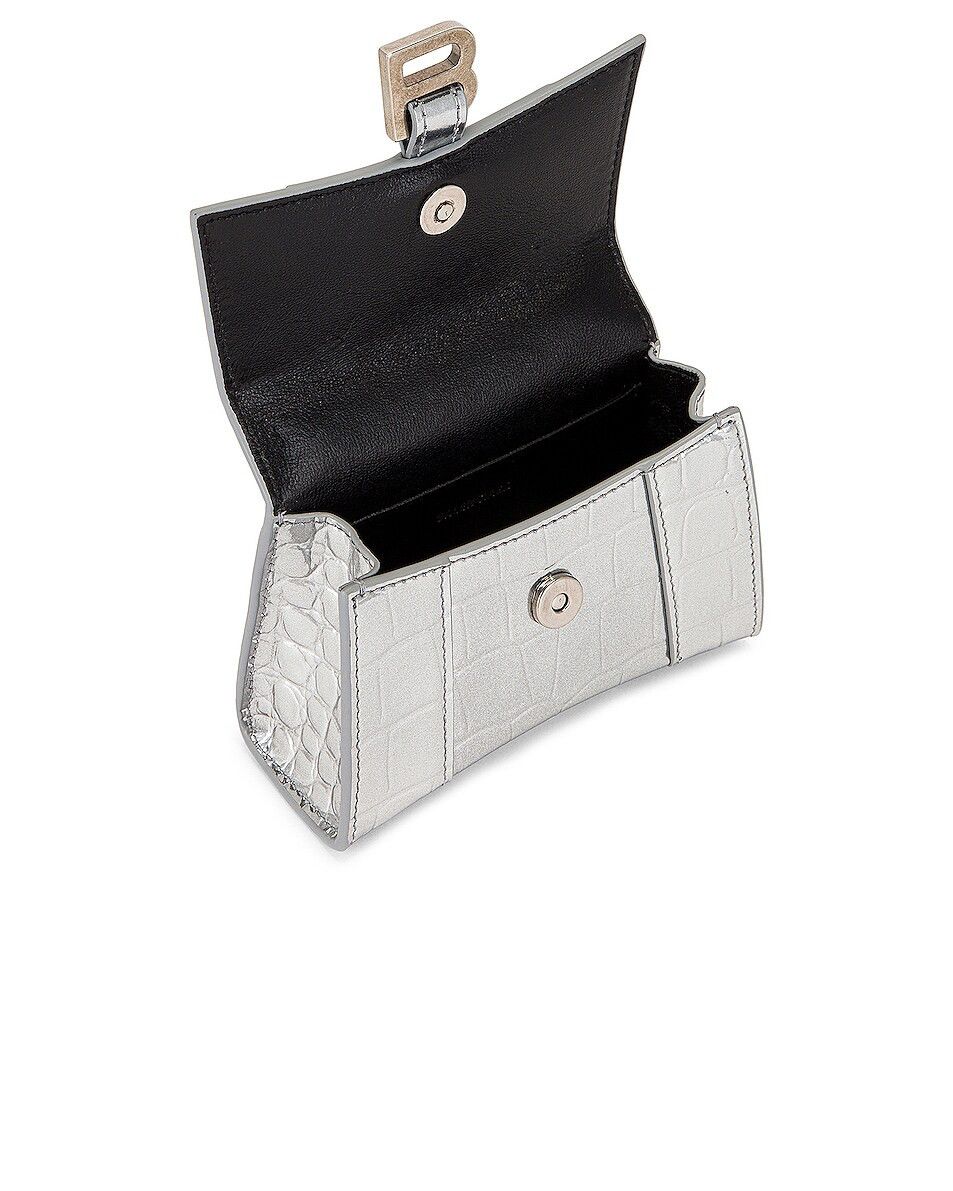 Balenciaga o1mt1gz1024 Size: OS / Hourglass Mini Bag W/Chain in Silver Size ONE SIZE - 7 Thumbnail