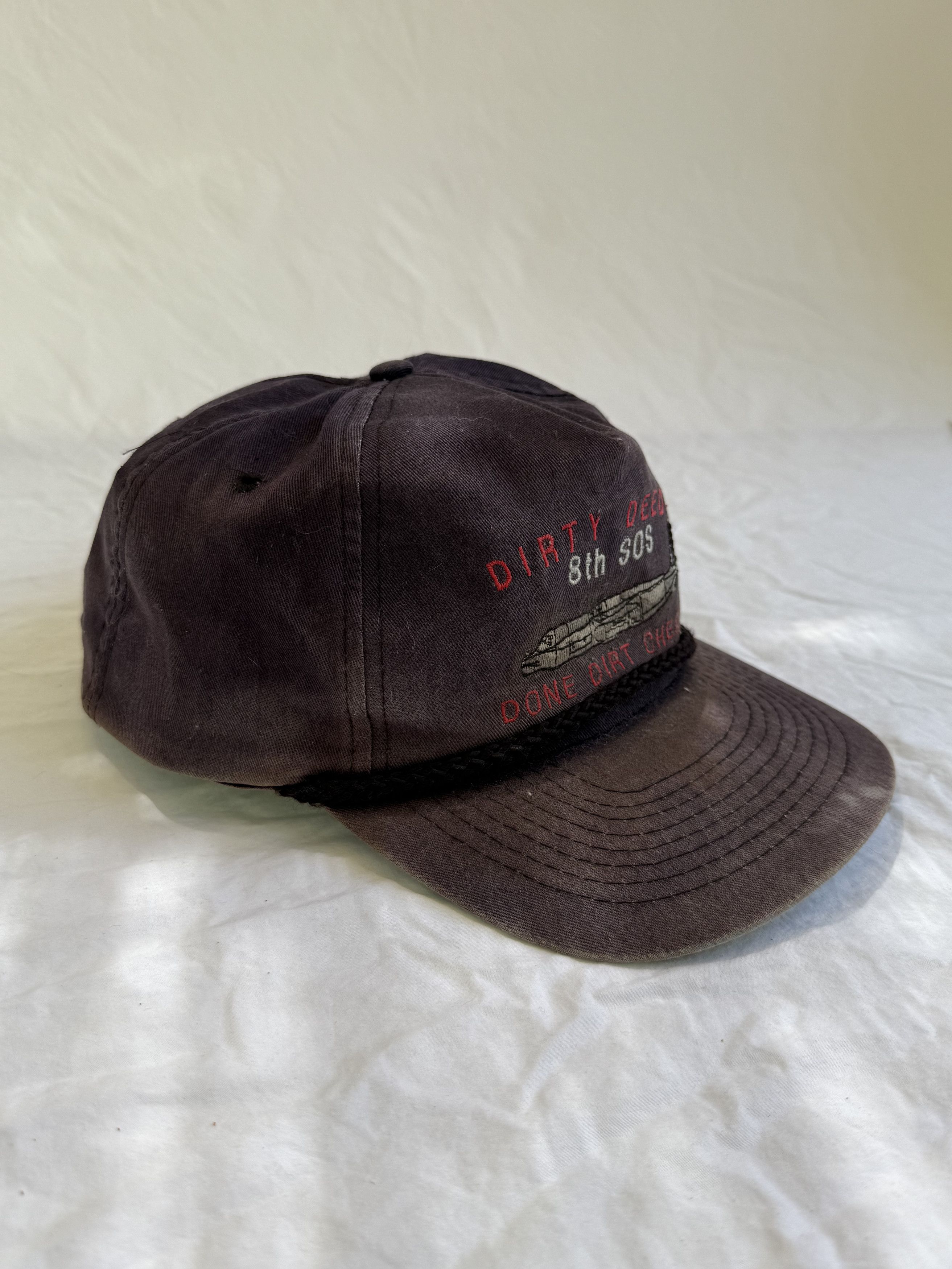 Vintage 'Dirty Deeds Done Dirt Cheap' Vietnam War Snapback Hat Size ONE SIZE - 5 Thumbnail