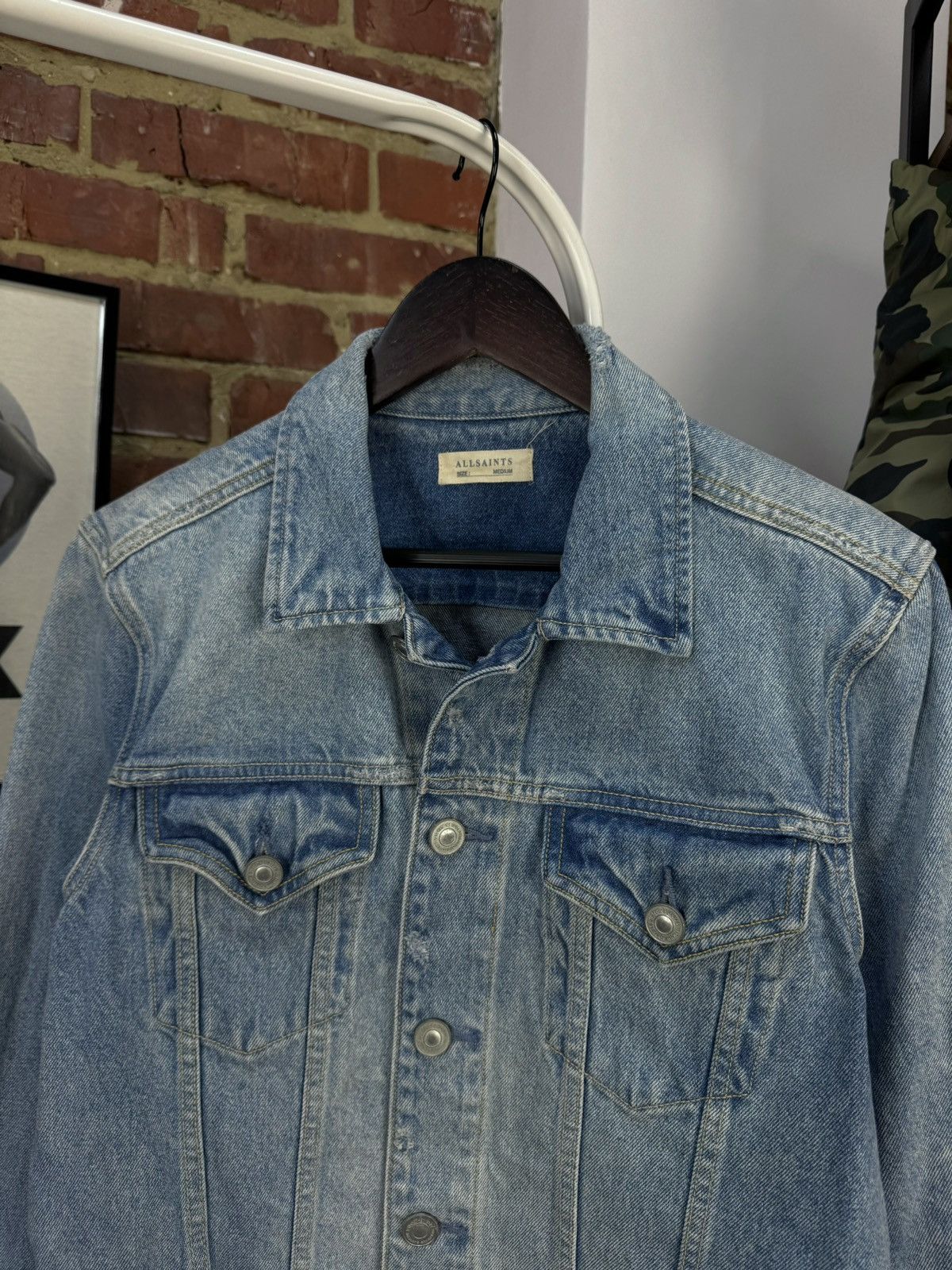 Allsaints All Saints Spitalfields Dustout Distressed Denim Jacket Size US M / EU 48-50 / 2 - 3 Thumbnail