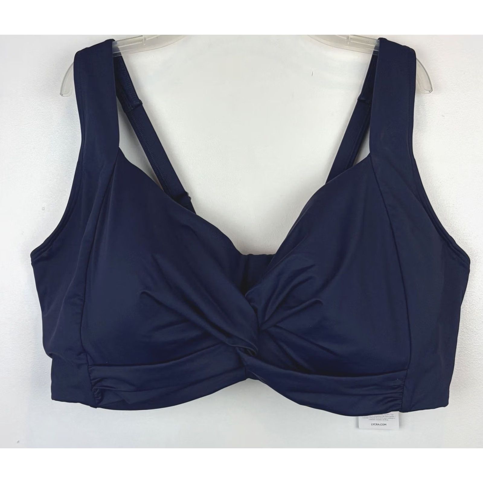 Lands' End Lands' End Bikini Top Womens 24W G Blue Swim Padded Stretch Twist Underwire New Size 4XL / US 24-26 - 2 Thumbnail