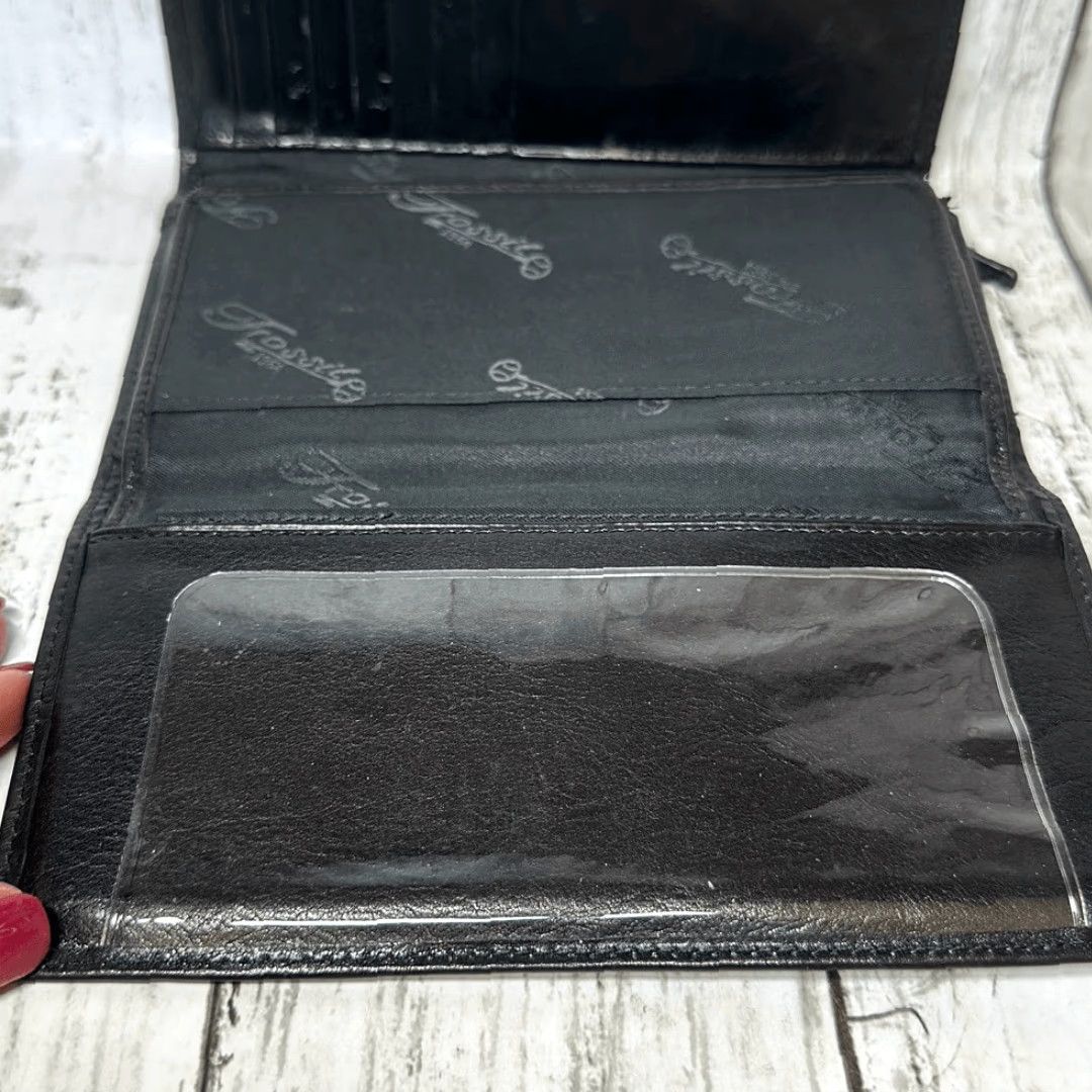 Fossil FOSSIL Leather Bifold Wallet Snap Closure Women Small Black Multicolor Exterior Leather Exterior Color Wallet Style, W 7” H 4” Size ONE SIZE - 6 Thumbnail