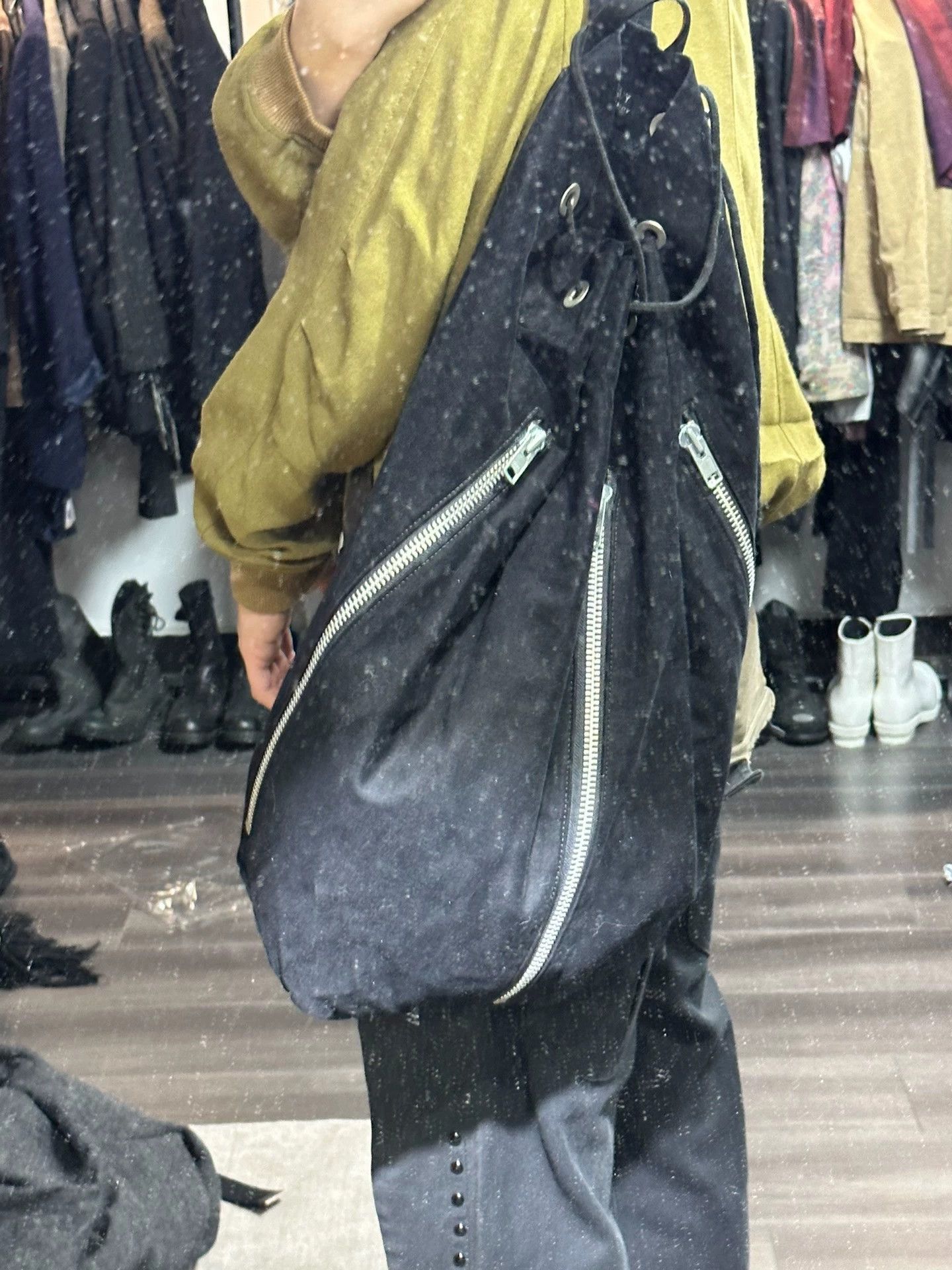 Yohji Yamamoto Yohji Yamamoto Y's Men's 3-Zipper Crossbody Bag Size ONE SIZE - 9 Thumbnail