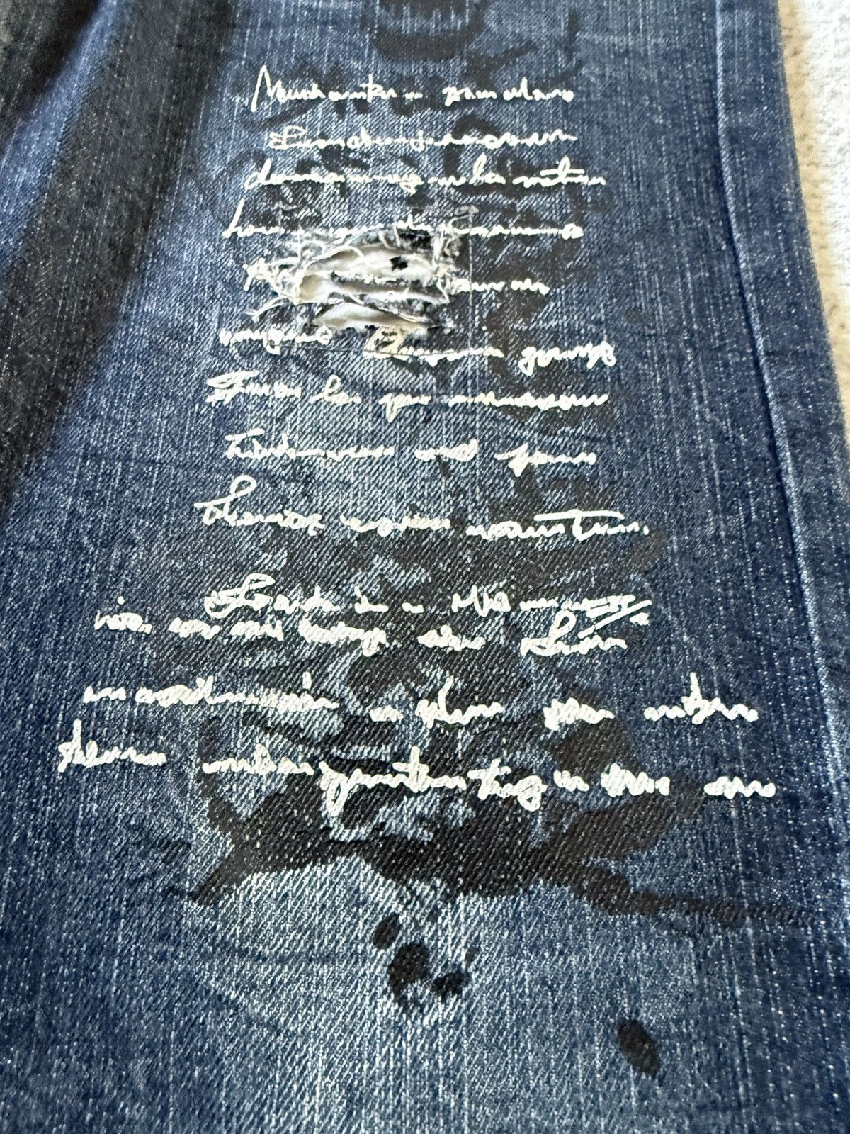 Japanese Brand Ba-Tsu Studio Japan Poems Chaotic Skull Jeans Size US 28 / EU 44 - 13 Thumbnail