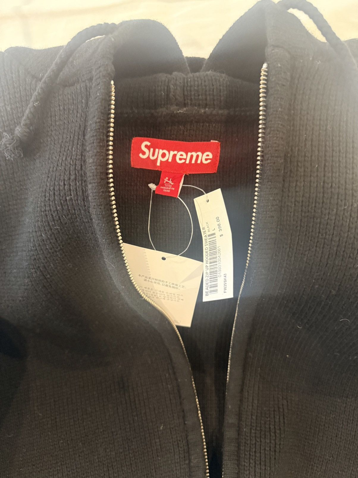 Supreme Supreme Beaded Zip Up Hooded Sweater Size US L / EU 52-54 / 3 - 5 Thumbnail