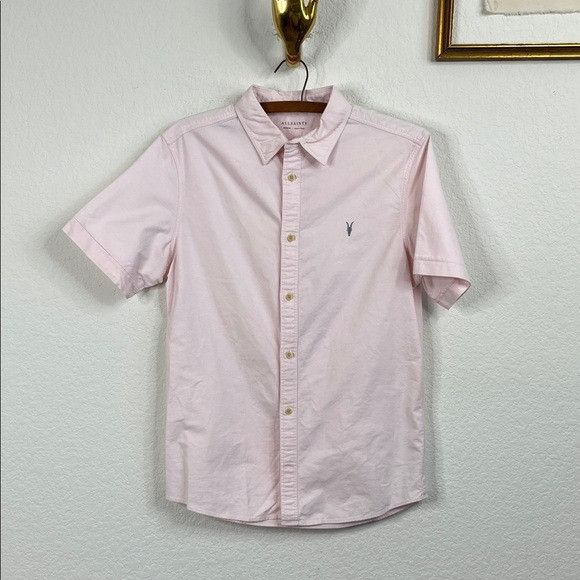 Allsaints All Saints Huntingdon Light Pink Ram Skull Short Sleeve Butt Size US M / EU 48-50 / 2 - 2 Thumbnail