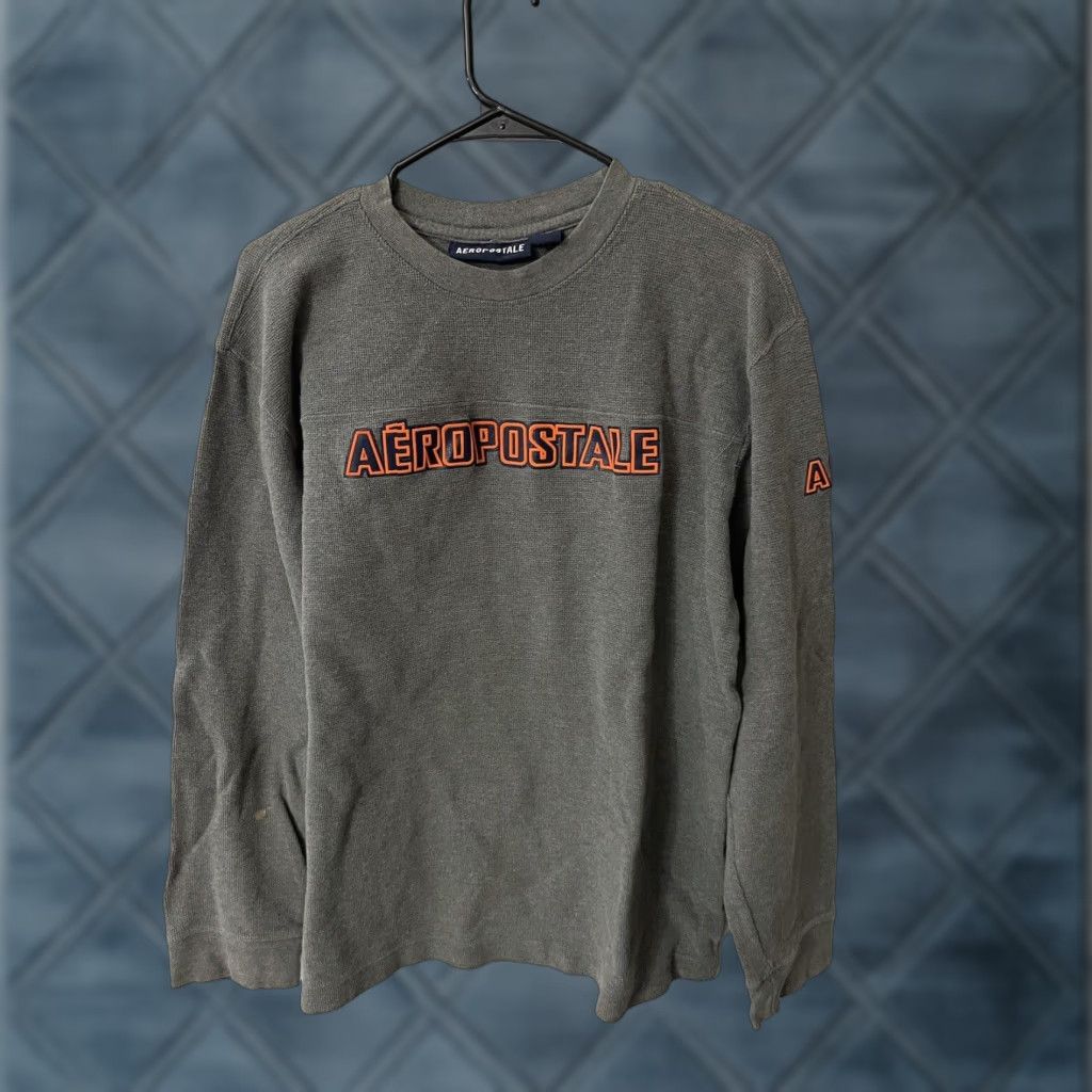 Vintage VINTAGE Aéropostale Sweatshirt Skater Pullover Large Gray 90s Mens Size US L / EU 52-54 / 3 - 1 Thumbnail