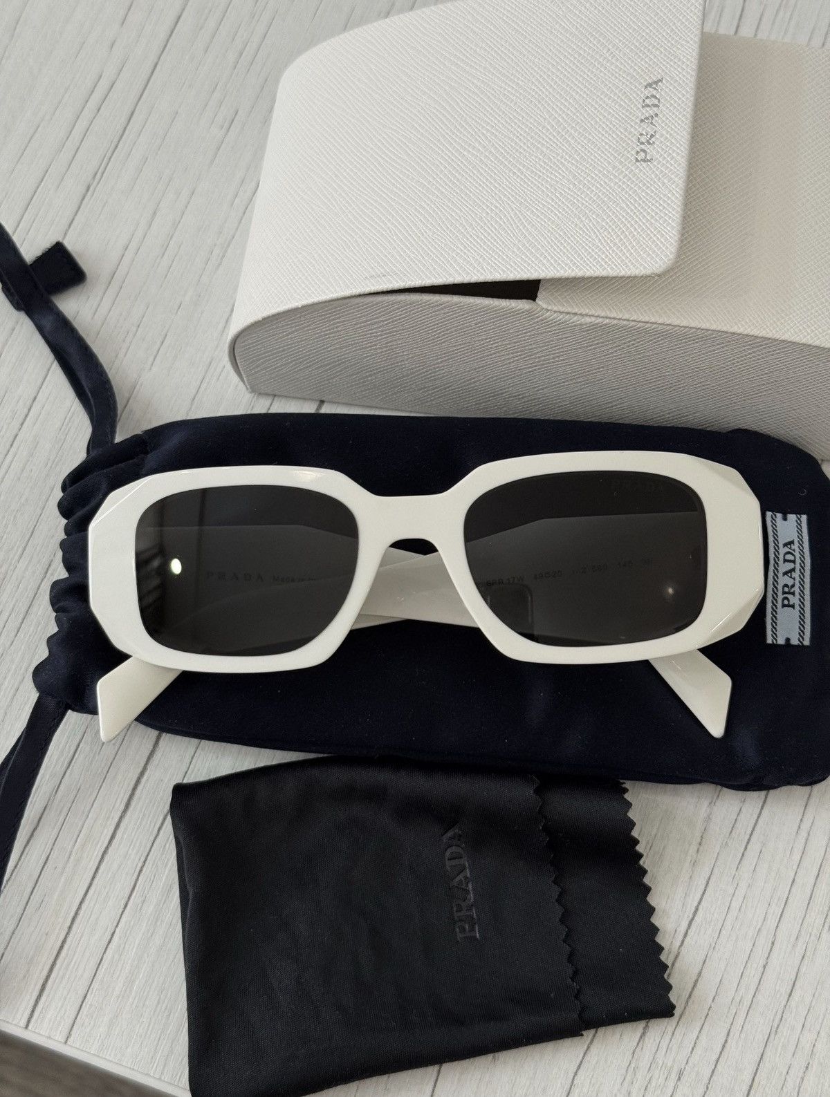 Prada PRADA by Raf Simons White Symbole Logo Sunglasses SPR17W Size ONE SIZE - 4 Thumbnail
