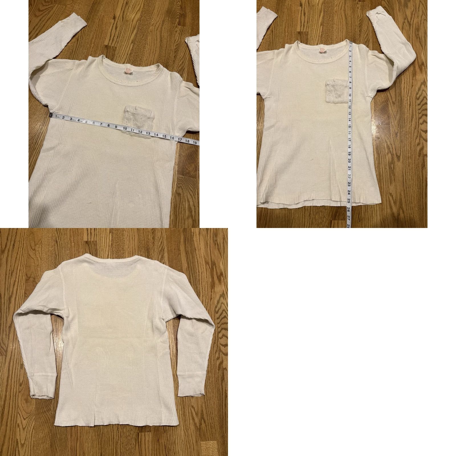 Sears VINTAGE Sears Thermal Long Sleeve Pocket Shirt Mens M White 50s 60s AS IS Flaws Size US M / EU 48-50 / 2 - 8 Thumbnail