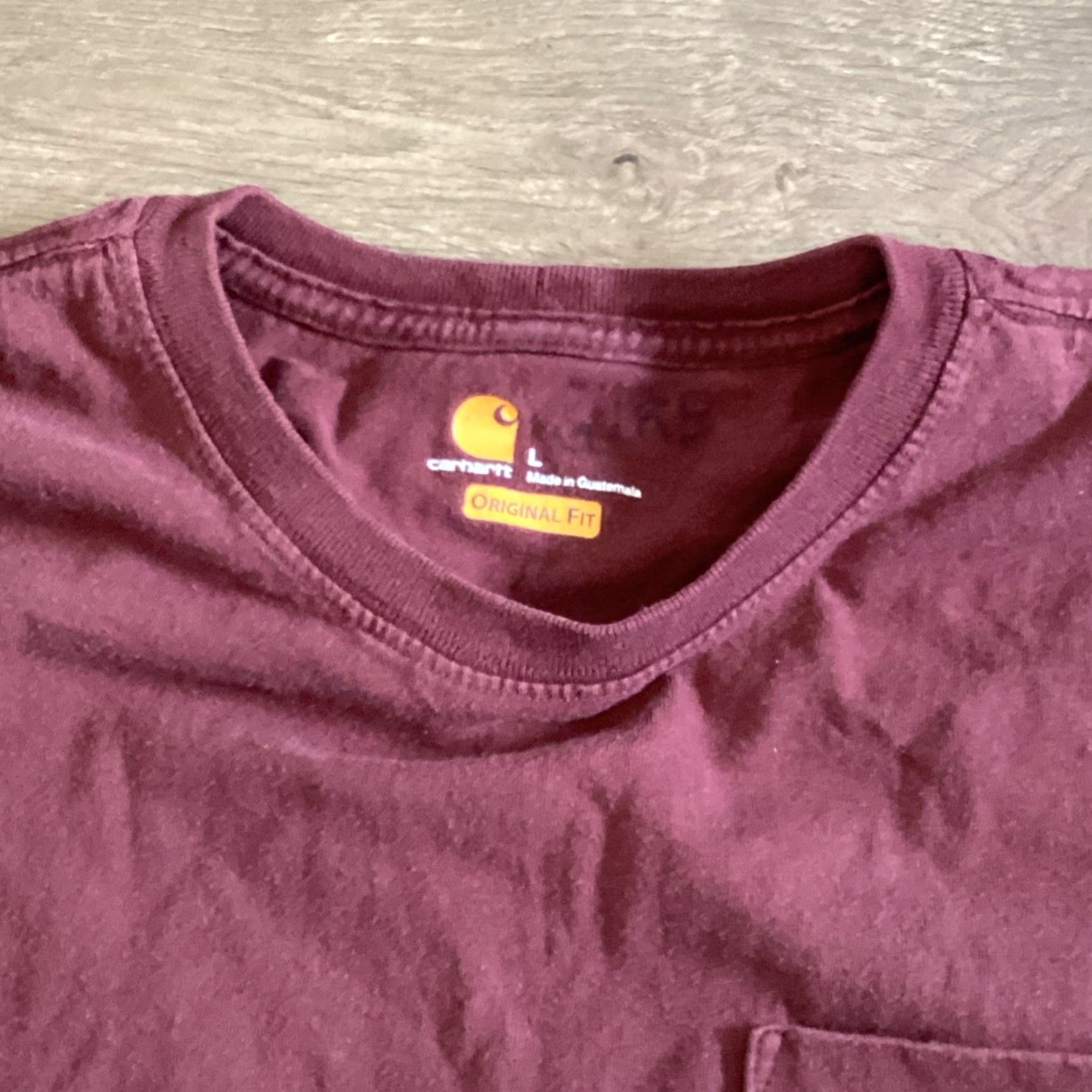Carhartt VINTAGE Carhartt Shirt Mens Large Burgundy Original Fit Long Sleeve Outdoor Casual Top L Maroon Knit Logo Personalize Mens Size US L / EU 52-54 / 3 - 3 Thumbnail
