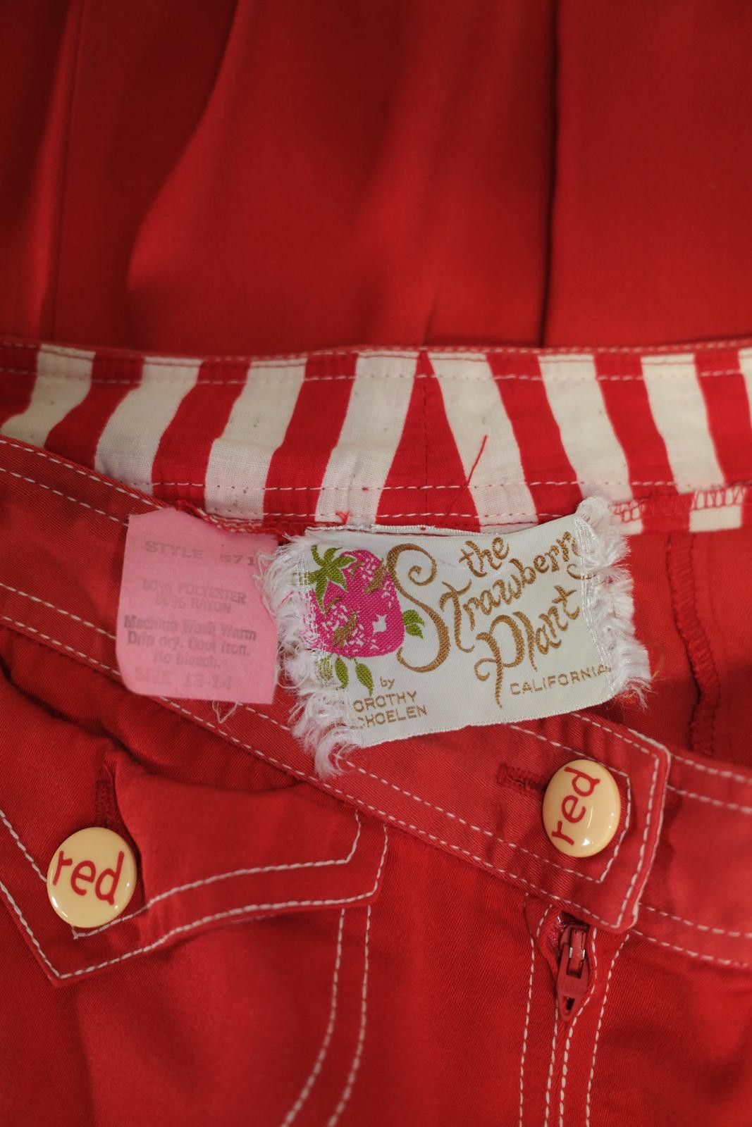 Other 70's The Strawberry Plant Front Pocket Wide-Leg Pant Size 28" / US 6 / IT 42 - 6 Thumbnail