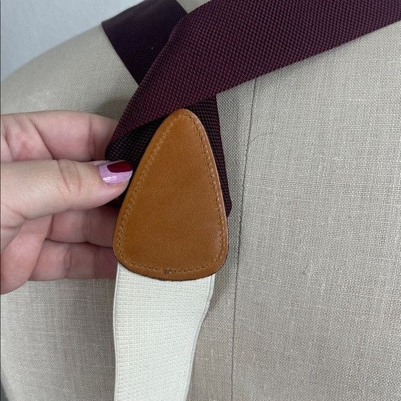 Tommy Hilfiger Tommy Hilfiger Maroon Elastic Adjustable Leather Suspenders Size ONE SIZE - 4 Thumbnail