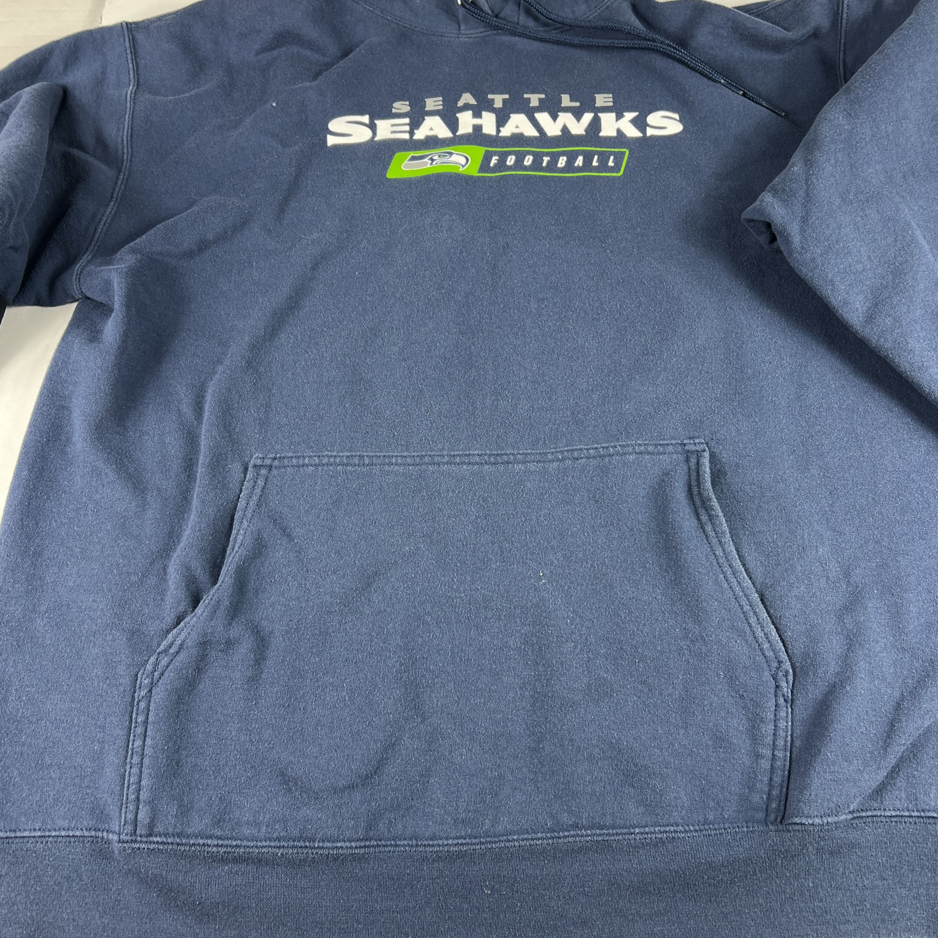 NFL Y2K Seattle Seahawks Football Sweatshirt Blue Faded Hoodie Size US XL / EU 56 / 4 - 7 Thumbnail