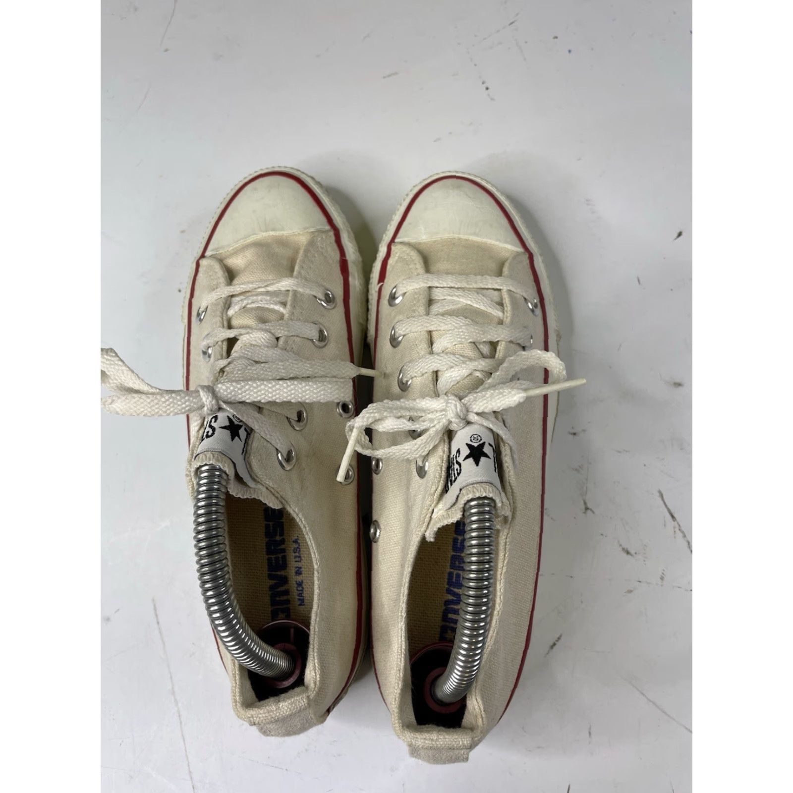 Converse VINTAGE Converse Men’s Sz 3.5 White Canvas Low Top Sneakers Shoes Shoes Size US S / EU 44-46 / 1 - 7 Thumbnail