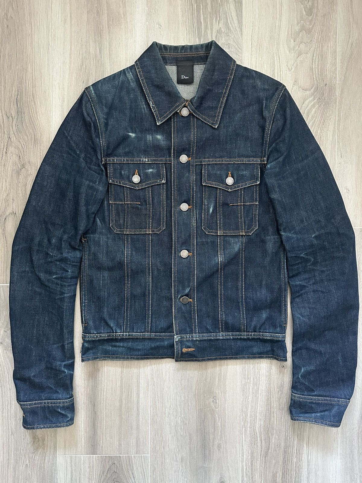 Dior (RARE!) Dior Homme SS07 Raw Denim Jacket Sample Size US S / EU 44-46 / 1 - 24 Thumbnail