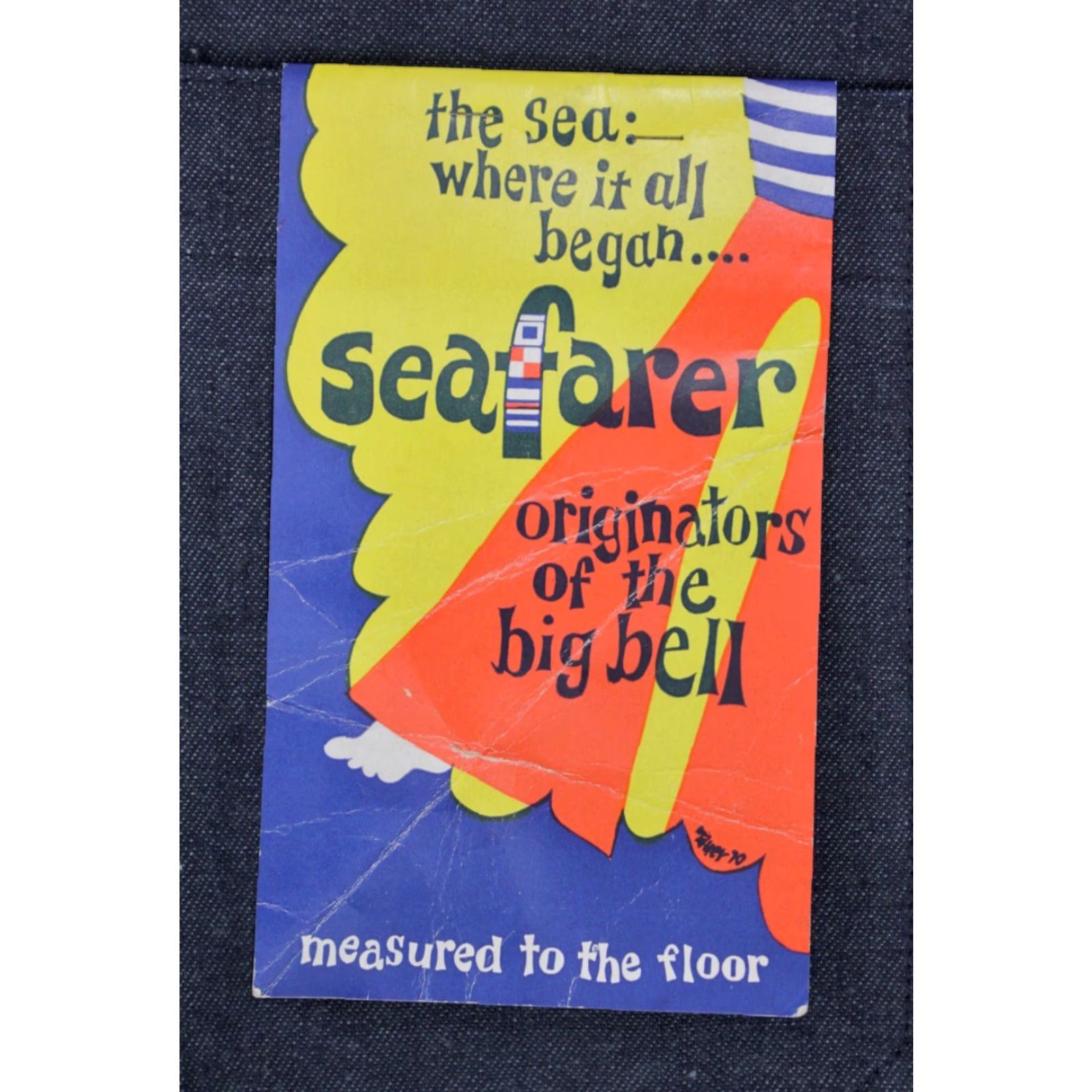 Vintage VINTAGE Seafarer Jeans Bellbottom Navy 60s NOS 1960s Mens Denim Size 33 Inseam 36.5 Blue 46" Length Dungarees 60s Bell Bottom Jeans Size US 33 - 5 Thumbnail