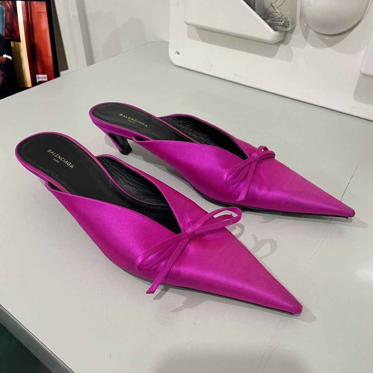 Balenciaga Balenciaga Knife Satin Mules | Grailed
