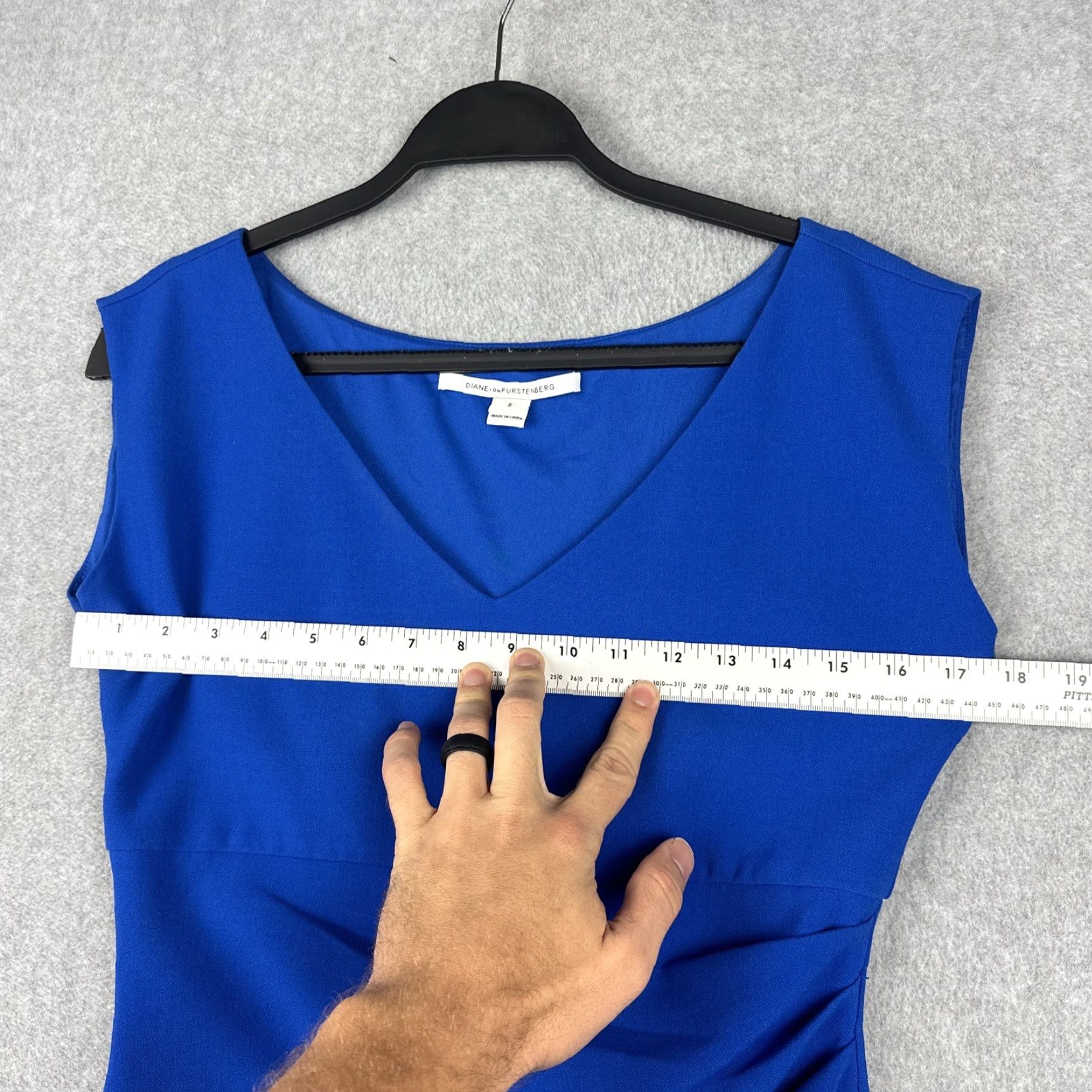Diane von Furstenberg Diane von Furstenberg Dress Womens 8 Blue Riviera Bevin Ponte Sheath Knee Length Size M / US 6-8 / IT 42-44 - 3 Thumbnail