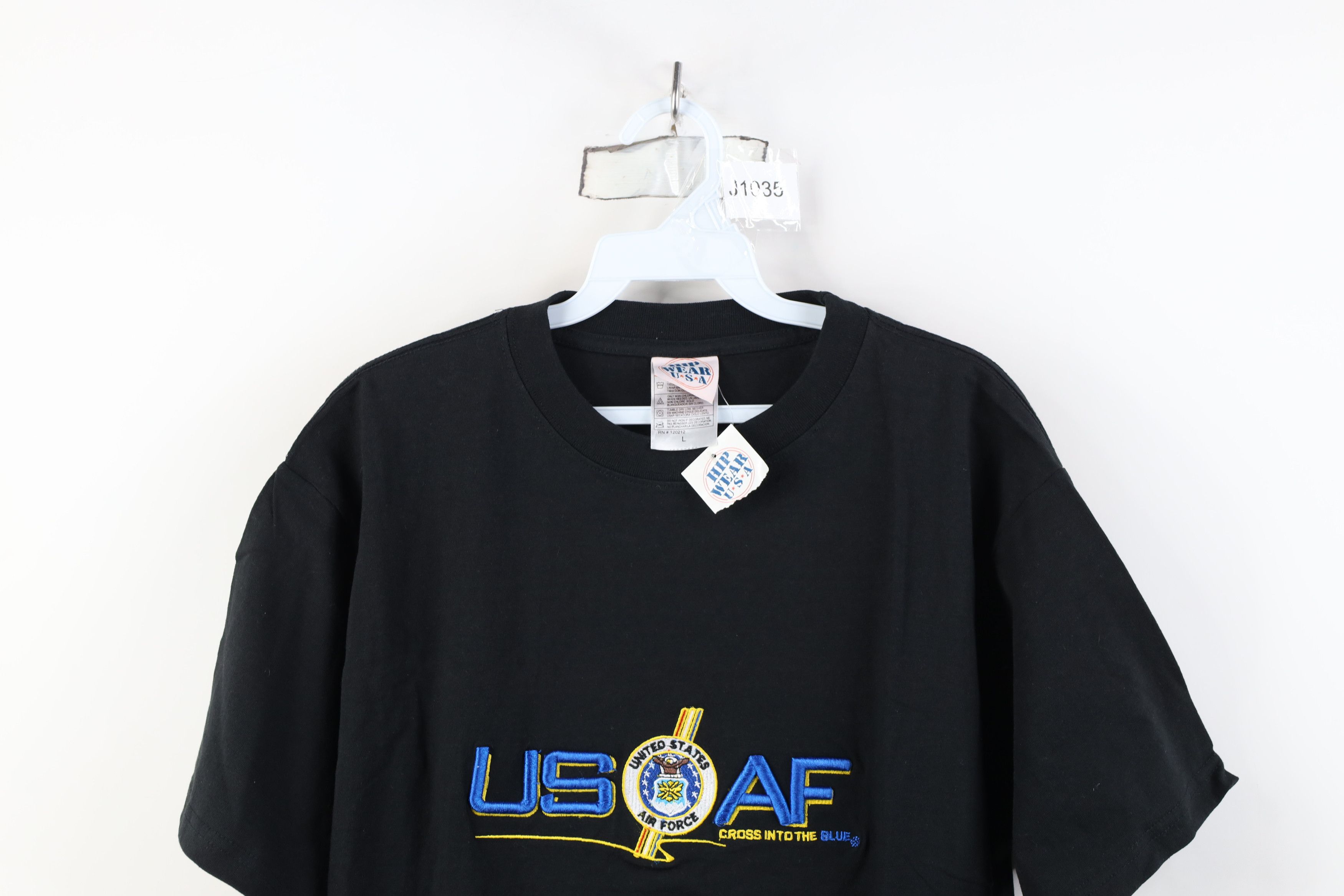 Vintage Deadstock Vintage 90s United Staes Air Force T-Shirt Black Size US L / EU 52-54 / 3 - 2 Thumbnail
