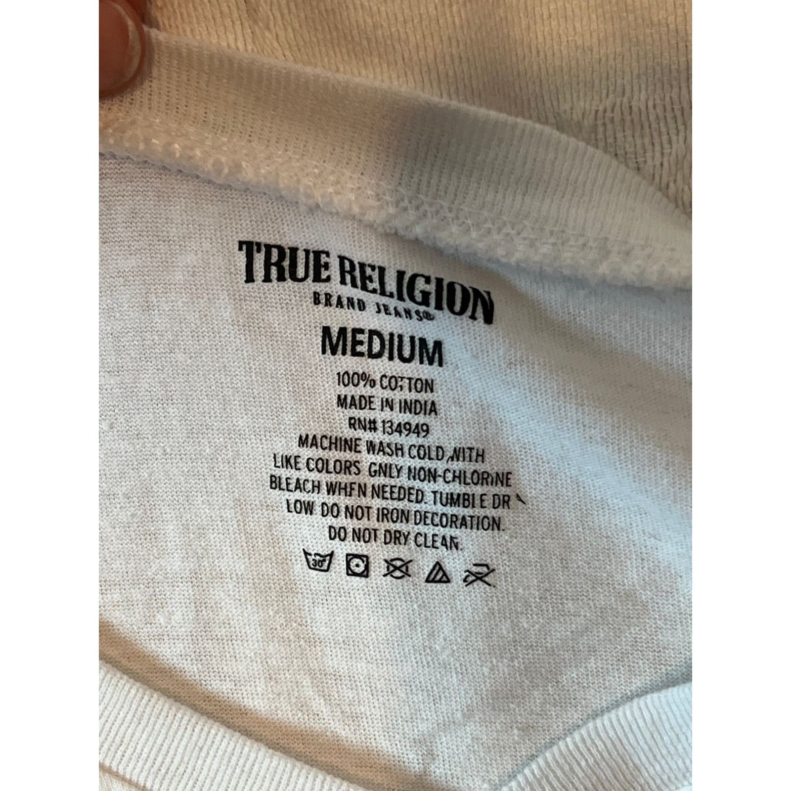 True Religion True Religion White w Gold T-Shirt Mens M Size US M / EU 48-50 / 2 - 3 Thumbnail