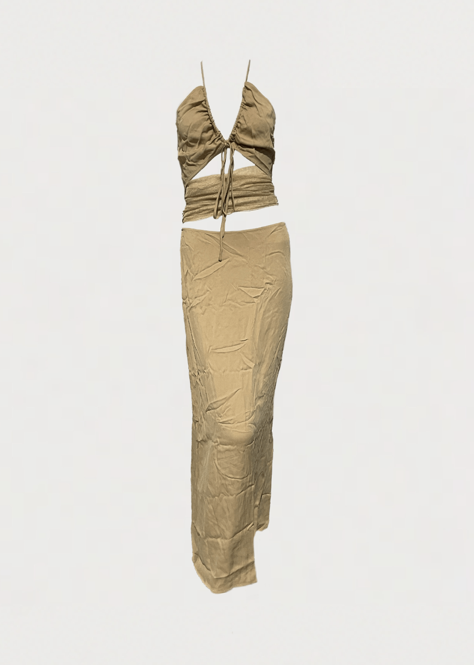 Christopher Esber Multi Panel Disconnect Ruched Halter Dress | Grailed