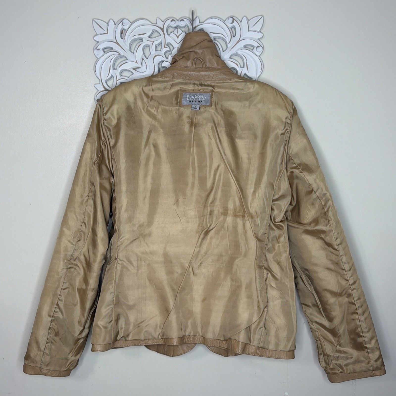 Wilsons Leather WILSONS Leather Maxima Women's L Button Front Lined TAN Size L / US 10 / IT 46 - 11 Thumbnail