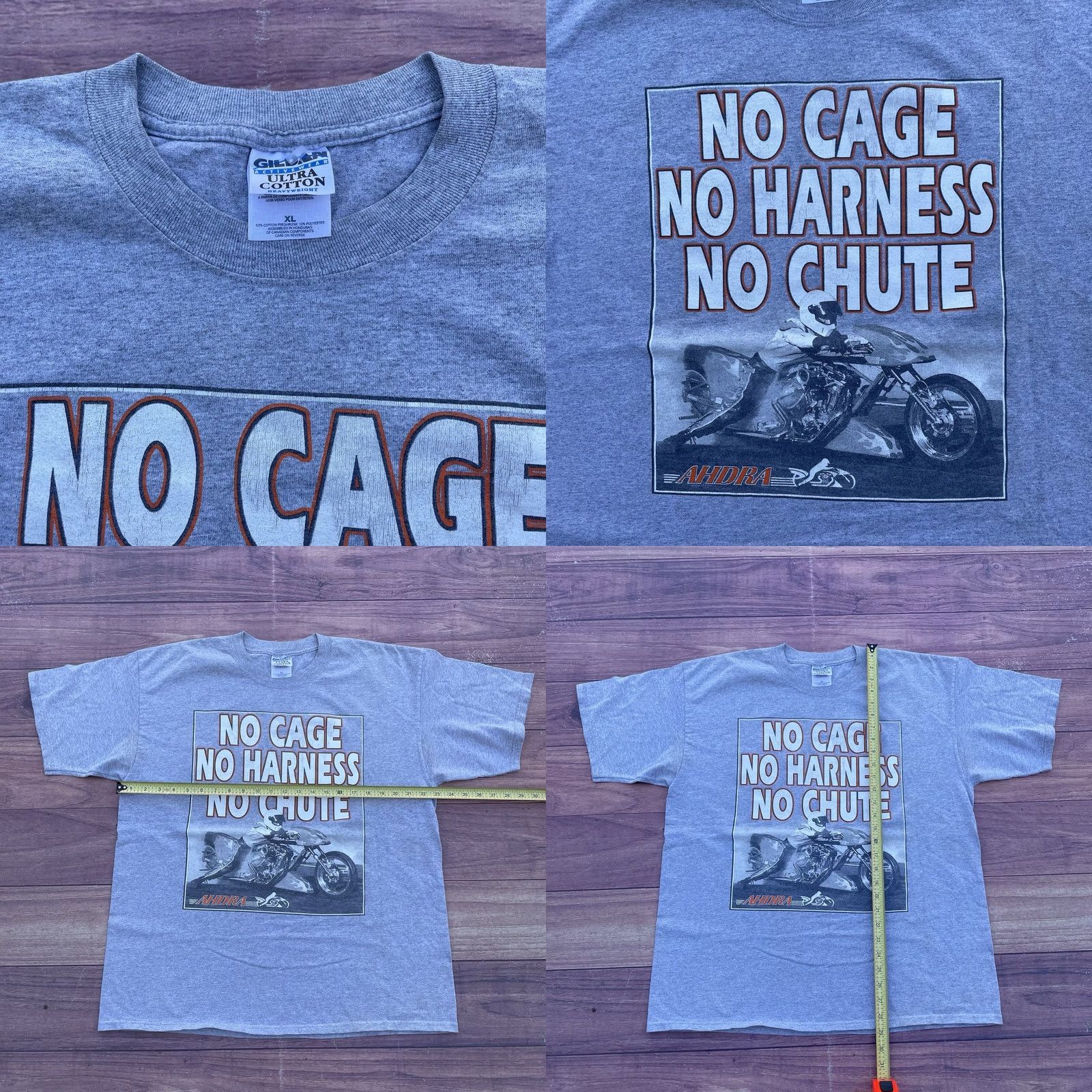 Gildan VINTAGE Harley Davidson Drag Racing Shirt Sz XL Gray 90s Gildan Men Short Sleeve Crew Neck Shirt Size US XL / EU 56 / 4 - 8 Thumbnail