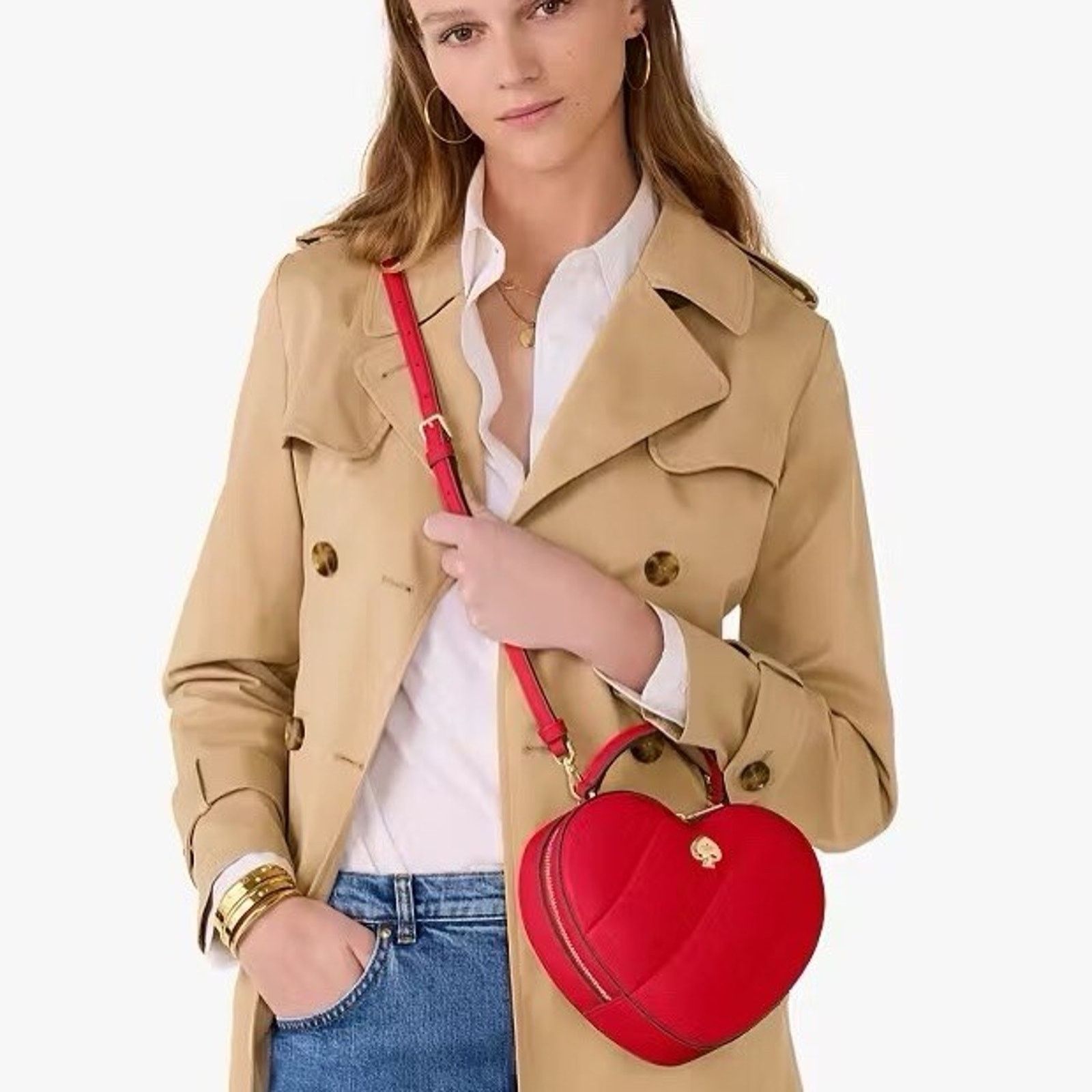 Kate Spade NWT Kate Spade Love Shack Heart Crossbody Ruby Red KK191 Size ONE SIZE - 6 Thumbnail