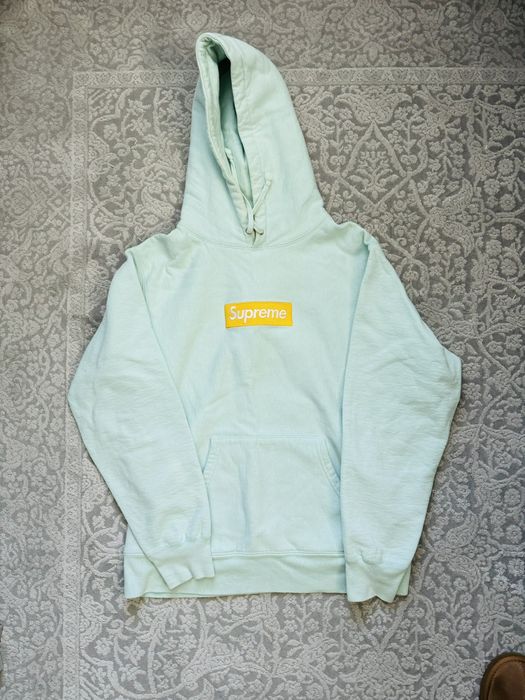 Supreme ice blue box best sale logo hoodie