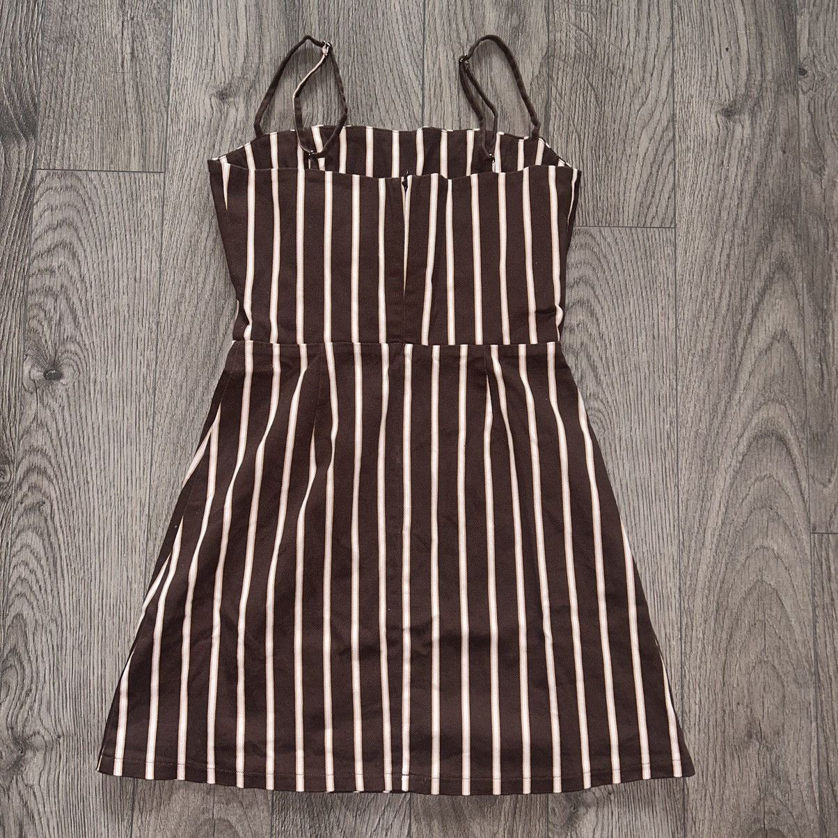 Reformation Reformation Westlake Stripe Mini Dress Coffee Brown Size 2 Size XS / US 0-2 / IT 36-38 - 2 Thumbnail