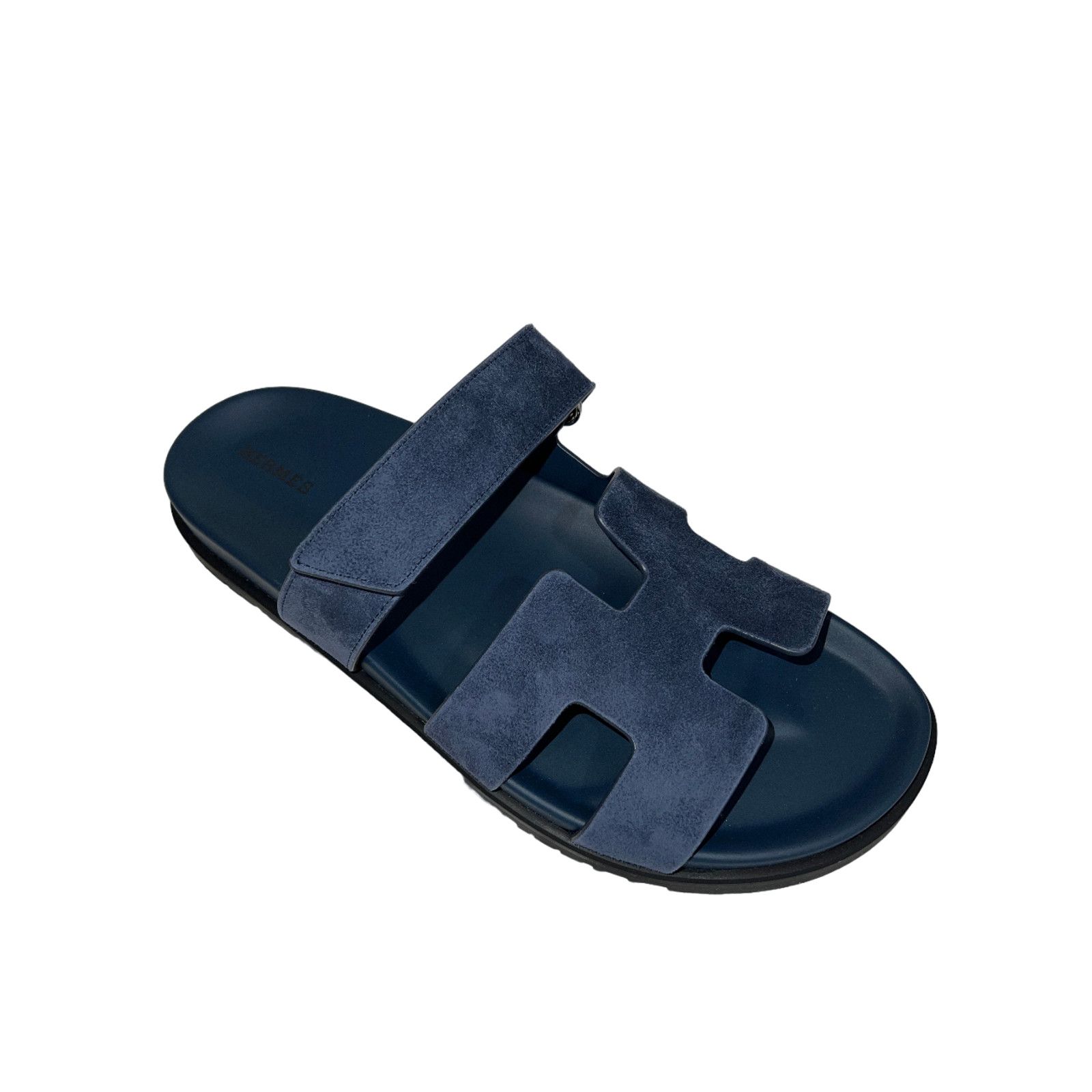 Hermes Hermes Chypre Sandal Blue Celeste Dark Suede Logo Strap Size US 12 / IT 42 - 3 Thumbnail