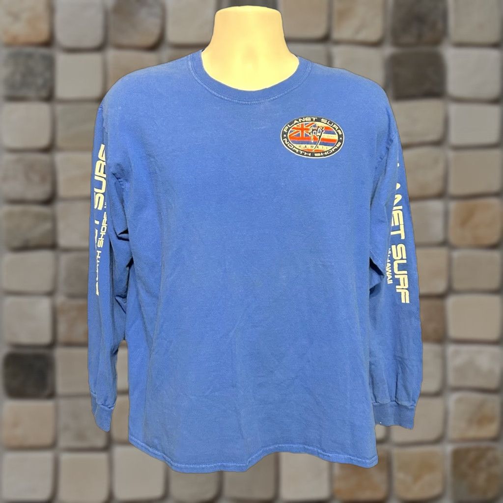Doublet VINTAGE Planet Surf North Shore Hawaii Long Sleeve Shirt Men L Blue Double Side Size US L / EU 52-54 / 3 - 1 Thumbnail