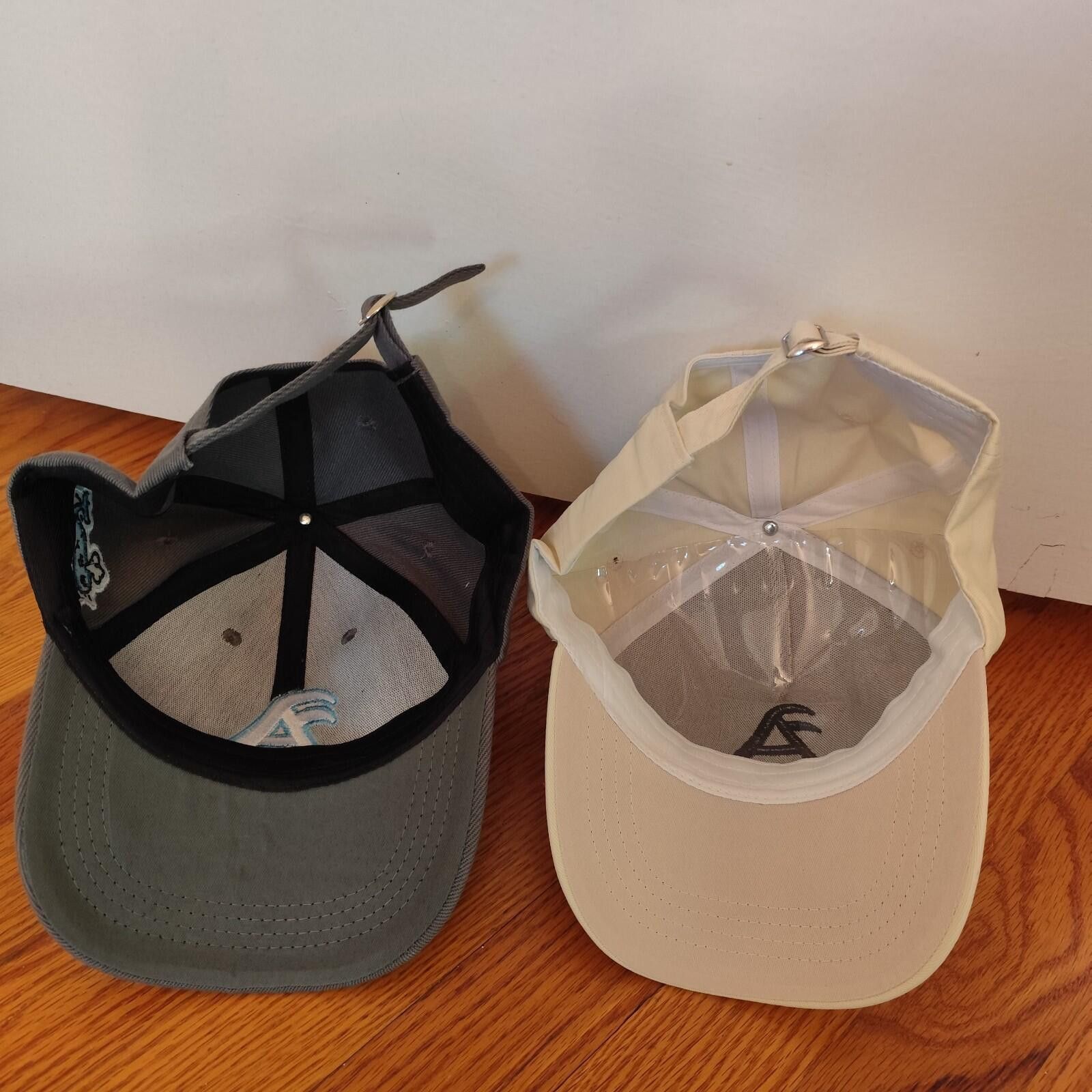 The Unbranded Brand Lot Of 2 A Hats Embroidered Logo Tan,Gray Strapback Hat Size ONE SIZE - 5 Thumbnail