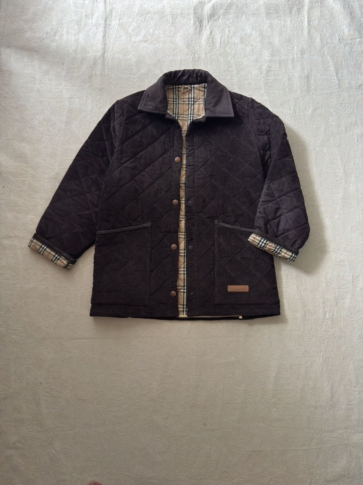 Burberry Vintage Burberry Corduroy Quilted Jacket Size US S / EU 44-46 / 1 - 1 Thumbnail