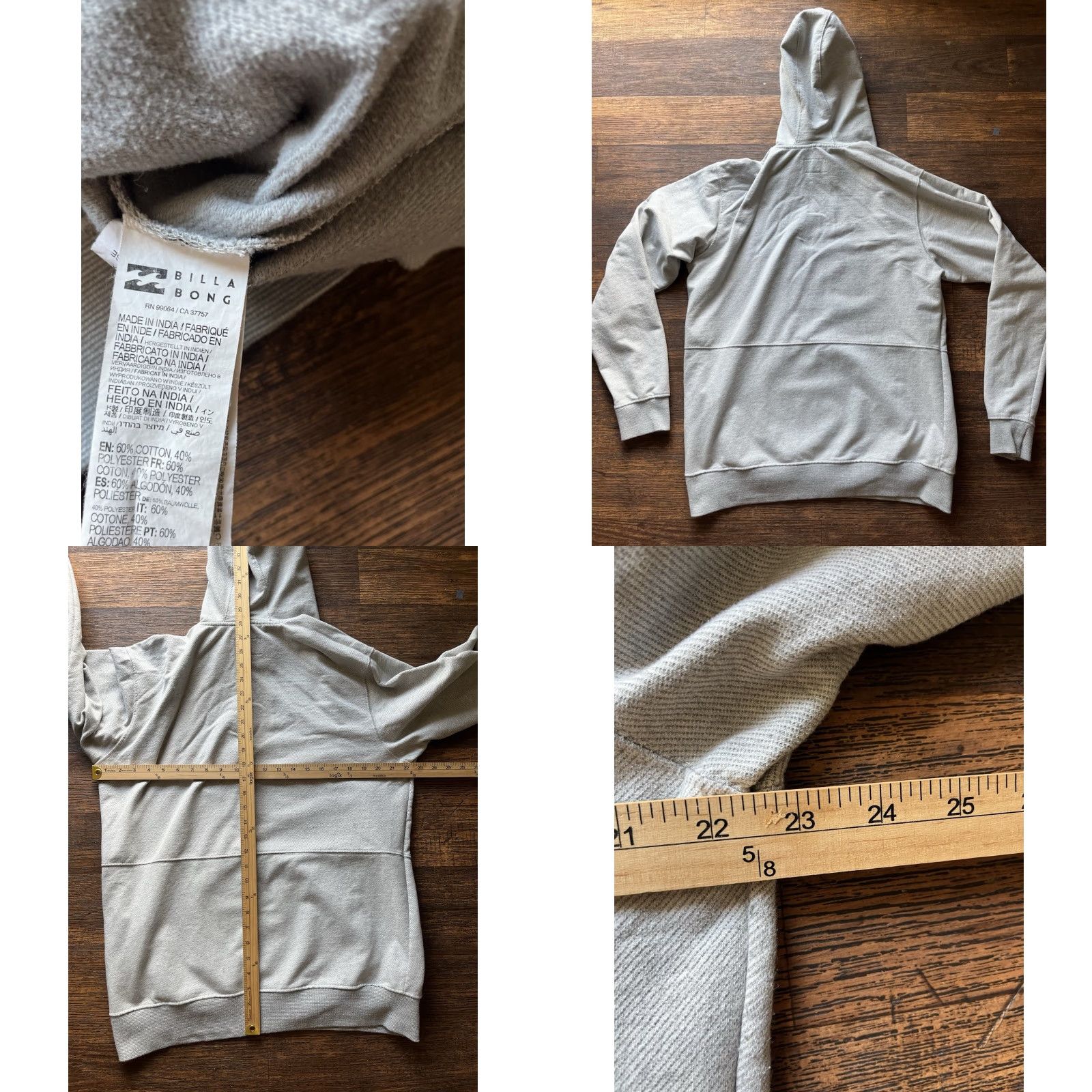Billabong Billabong Hoodie Sweatshirt Mens XL Gray Solid Pocket Surf Beach LUAU Casual Pullover Hooded Modern Classic Size US XL / EU 56 / 4 - 8 Thumbnail