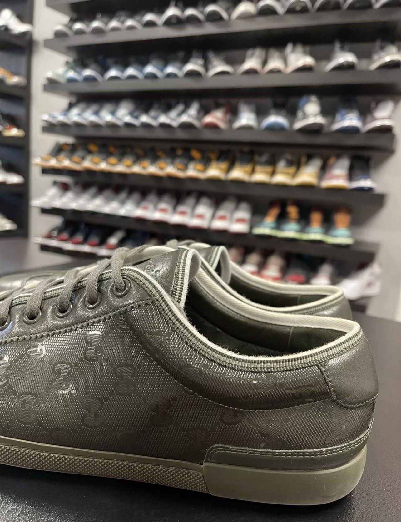 Gucci Size 9.5US/9G - Gucci GG Monogram Men's Sneakers Olive Green Size US 9.5 / EU 42-43 - 5 Thumbnail