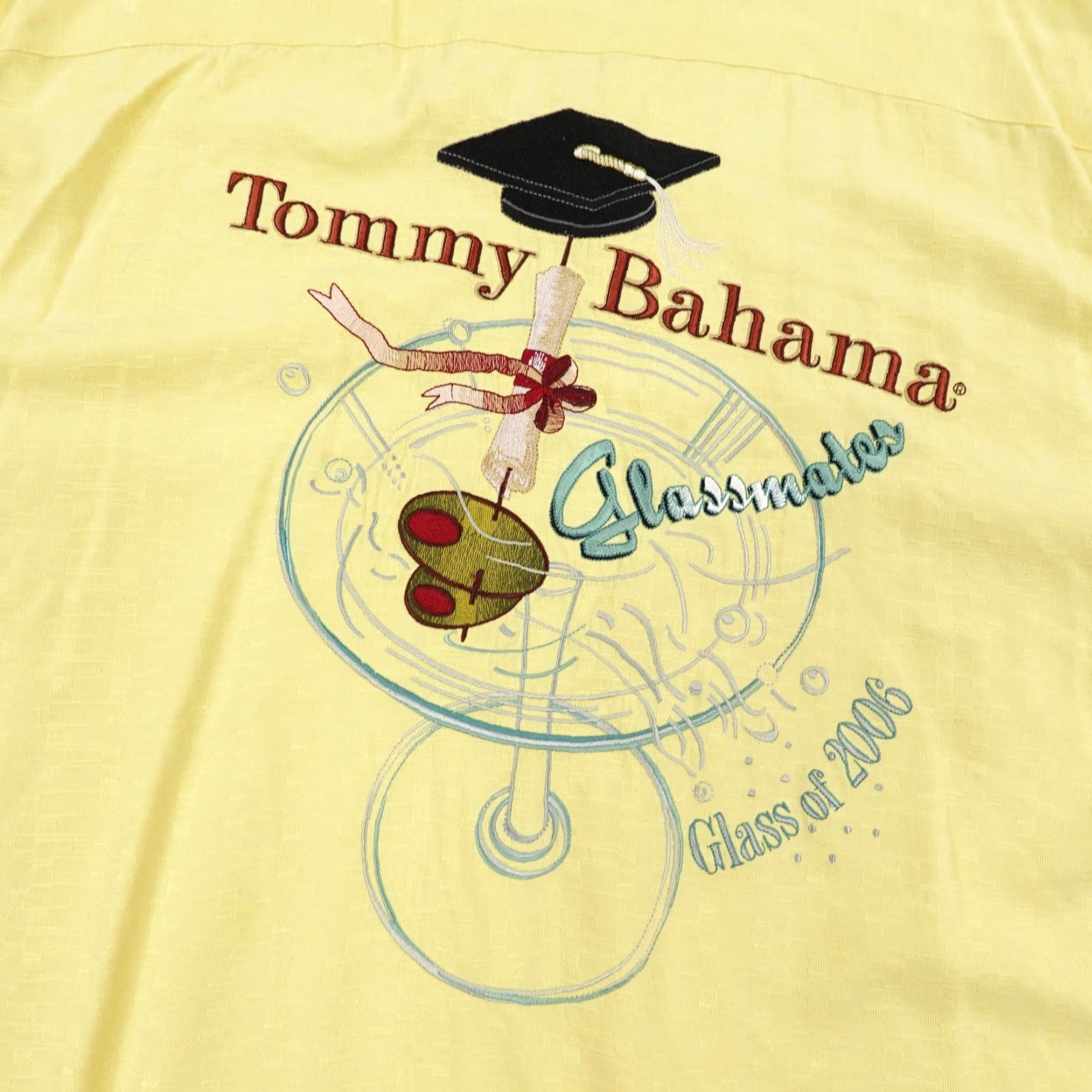 Tommy Bahama Tommy Bahama Shirt Mens Large Yellow Silk Embroidered Beach Hawaiian Tropical Graphic Print 2006 Collared Size US L / EU 52-54 / 3 - 7 Thumbnail