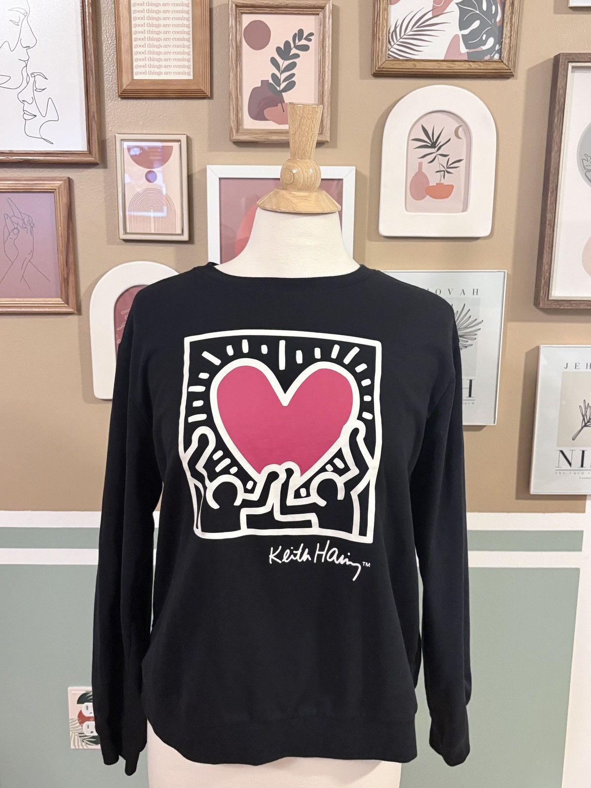 Keith Haring Keith Haring Black Heart Graphic Logo Sweatshirt Size L / US 10 / IT 46 - 3 Thumbnail