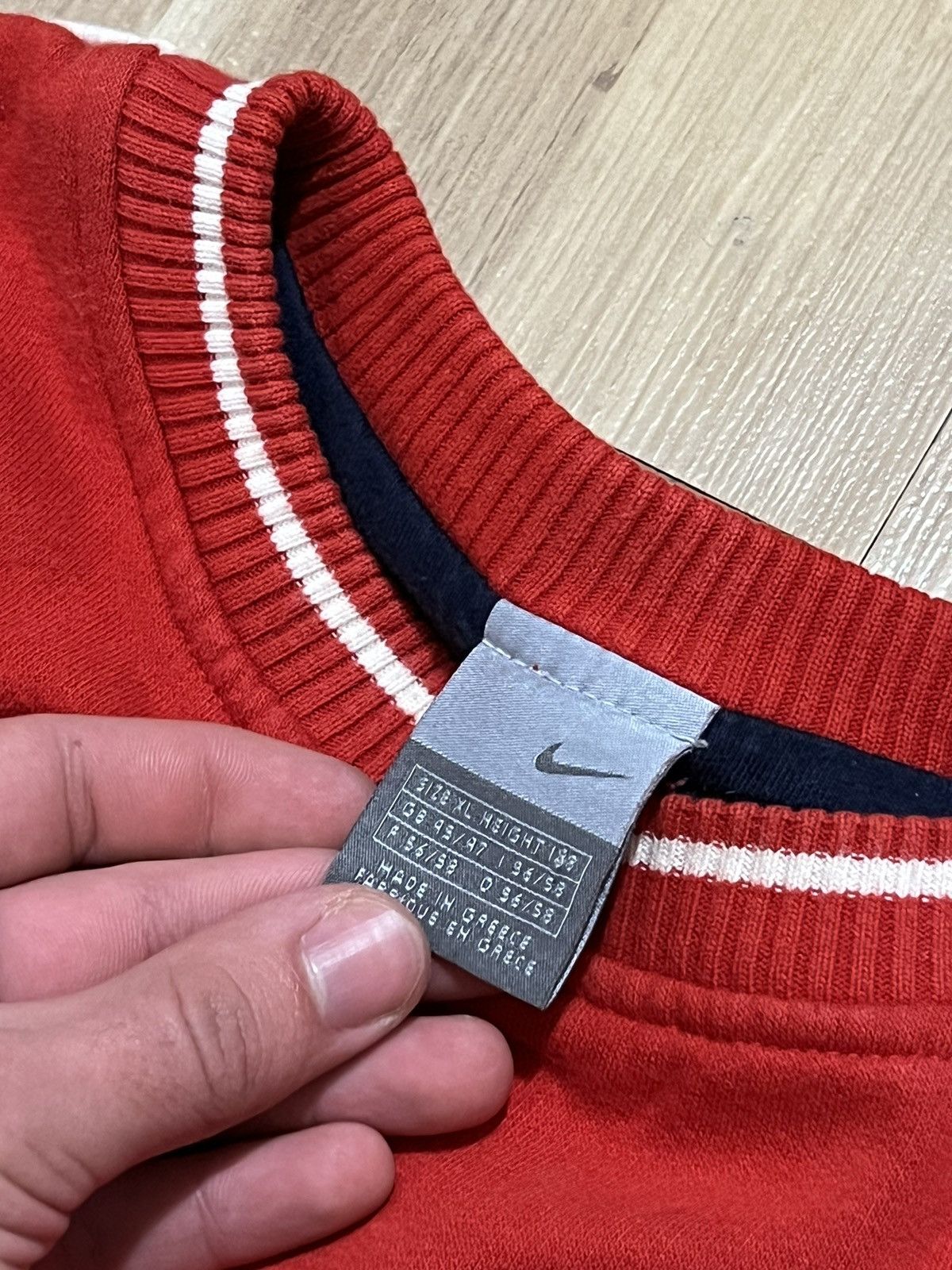 Nike × Vintage Nike big swoosh hype vintage drill sweatshirt y2k style 90s Size US L / EU 52-54 / 3 - 5 Thumbnail