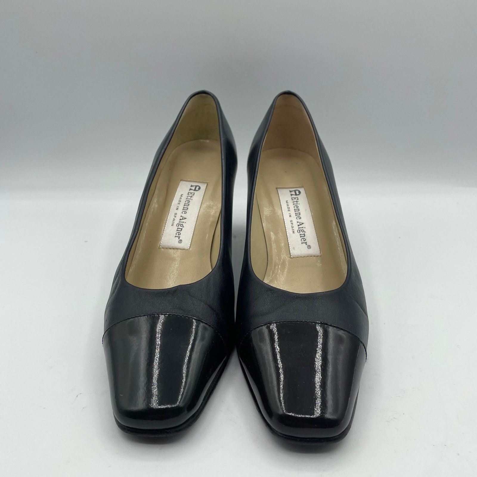 Etienne Aigner Etienne Aigner Strada Black Leather Patent Pumps Heels 7 Size US 7 / IT 37 - 3 Thumbnail