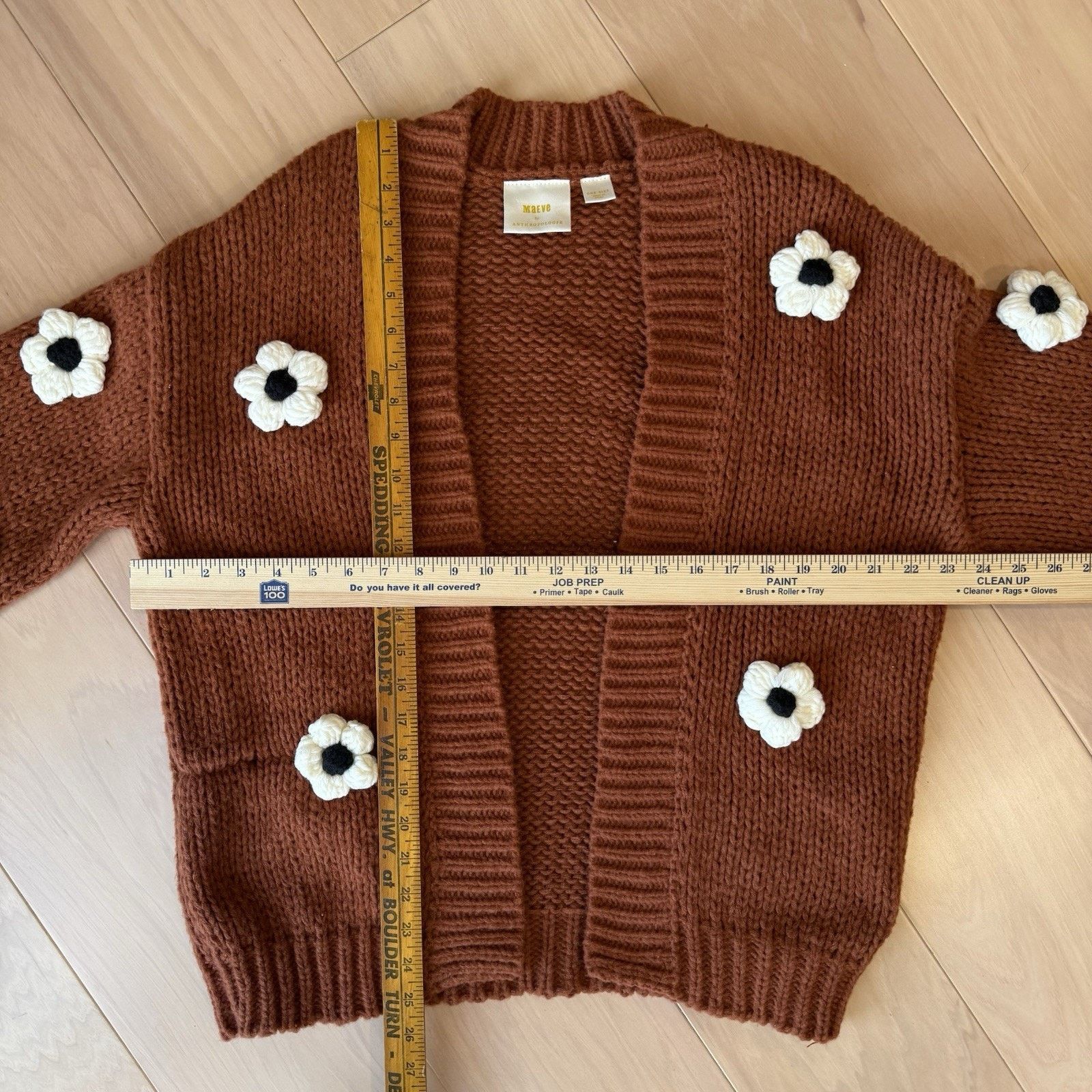 Anthropologie Maeve Anthropologie Chunky 3D Flower Sweater Women's OSFA Size ONE SIZE - 3 Thumbnail