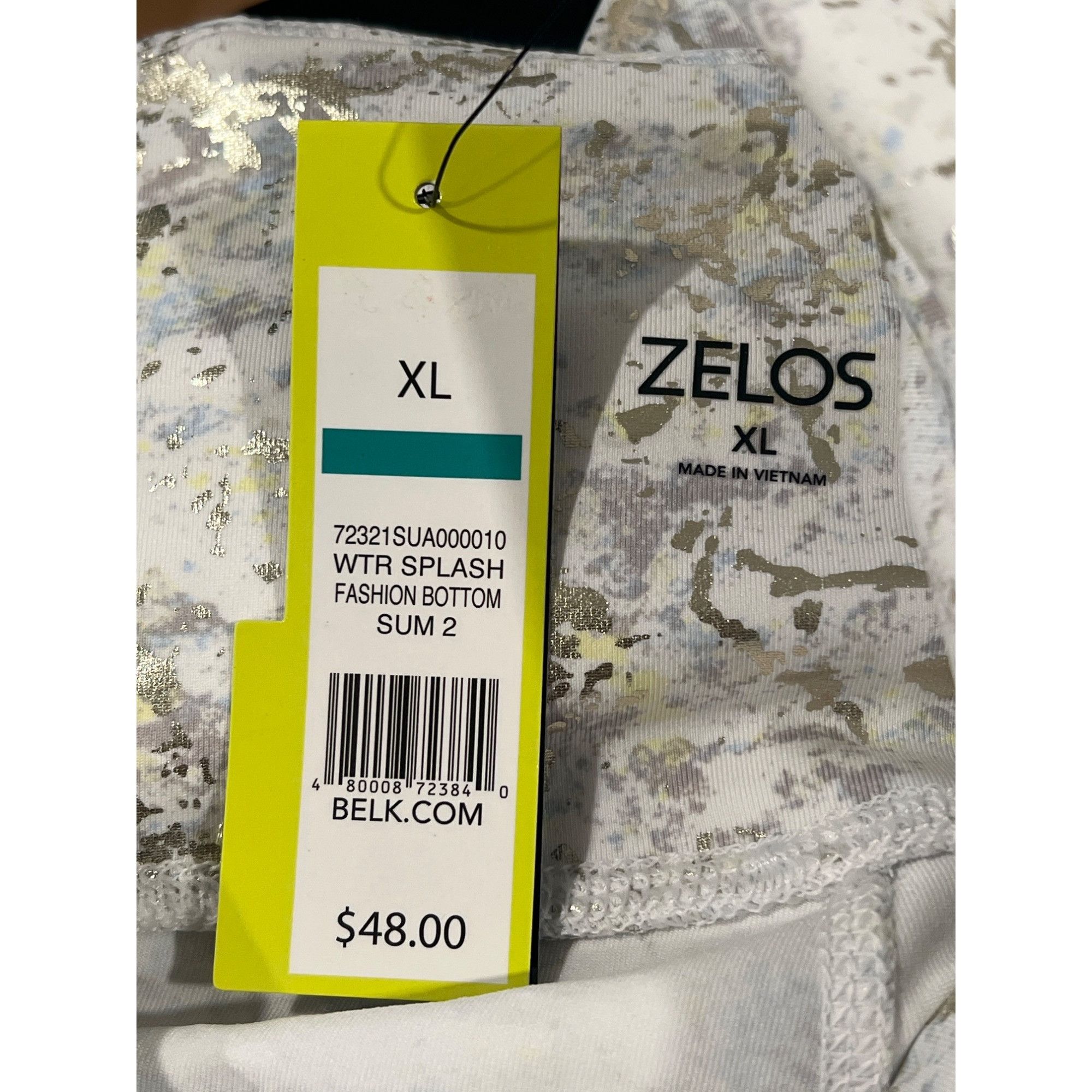 Zylos George Machado Zelos XL Womens Capri Pants Watercolor Metallic Splash Print Size 36" / US 14 / IT 50 - 4 Thumbnail