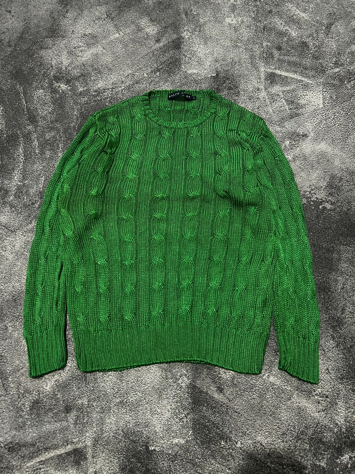 Ralph Lauren Ralph Lauren Silk Cable Knit Sweater Size L / US 10 / IT 46 - 1 Thumbnail