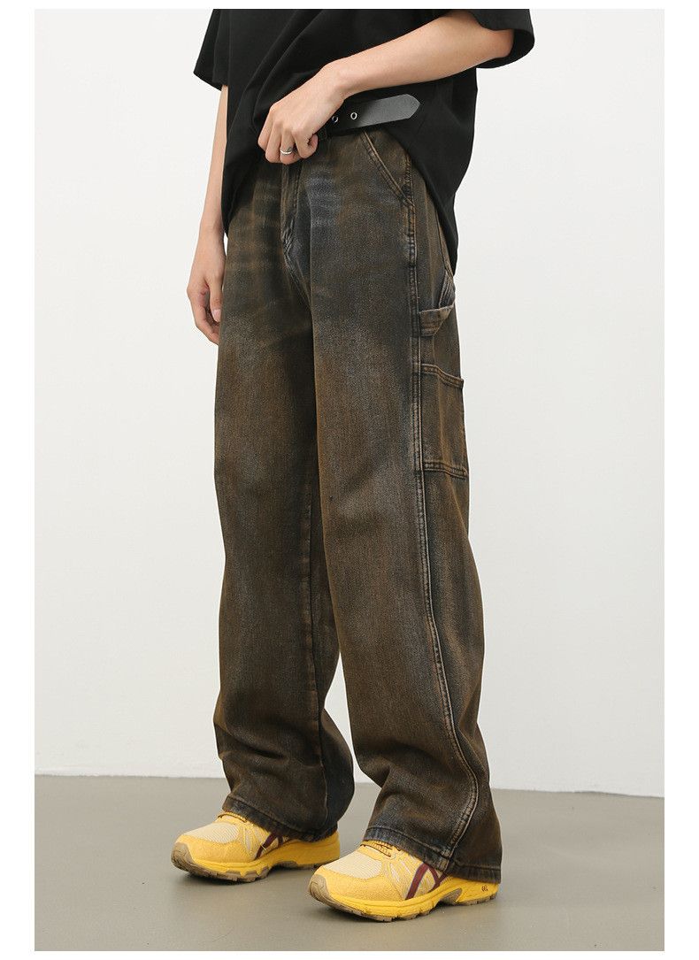 Japanese Brand × Vintage Men's loose straight high street distressed washed jeans Size US 32 / EU 48 - 4 Thumbnail