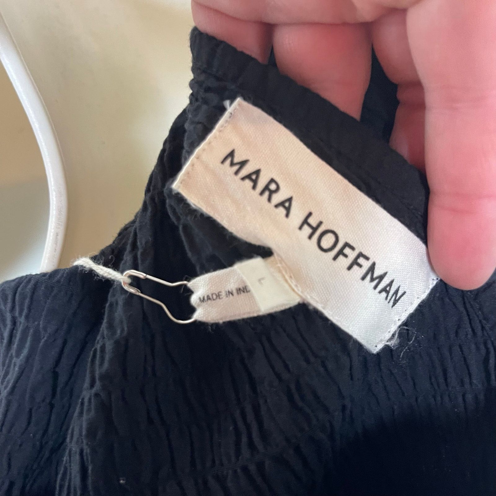 Mara Hoffman Mara Hoffman Justine Twist-Front Cropped Blouse Black sz L Size L / US 10 / IT 46 - 9 Thumbnail