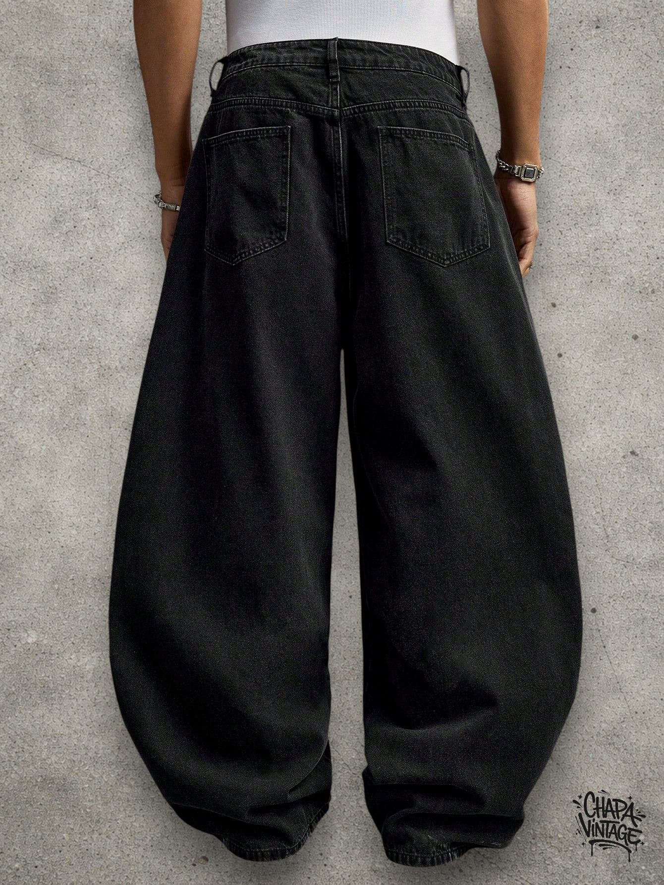 Vintage Baggy buckle washed jeans Size US 32 / EU 48 - 3 Thumbnail