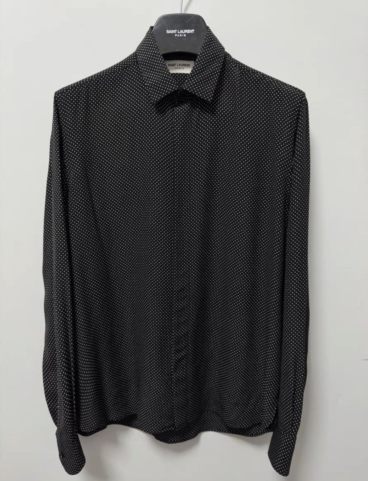 Saint Laurent Paris Saint Laurent 21SS Starry Sky Silk Small Polka Dot Shirt Size US M / EU 48-50 / 2 - 1 Thumbnail