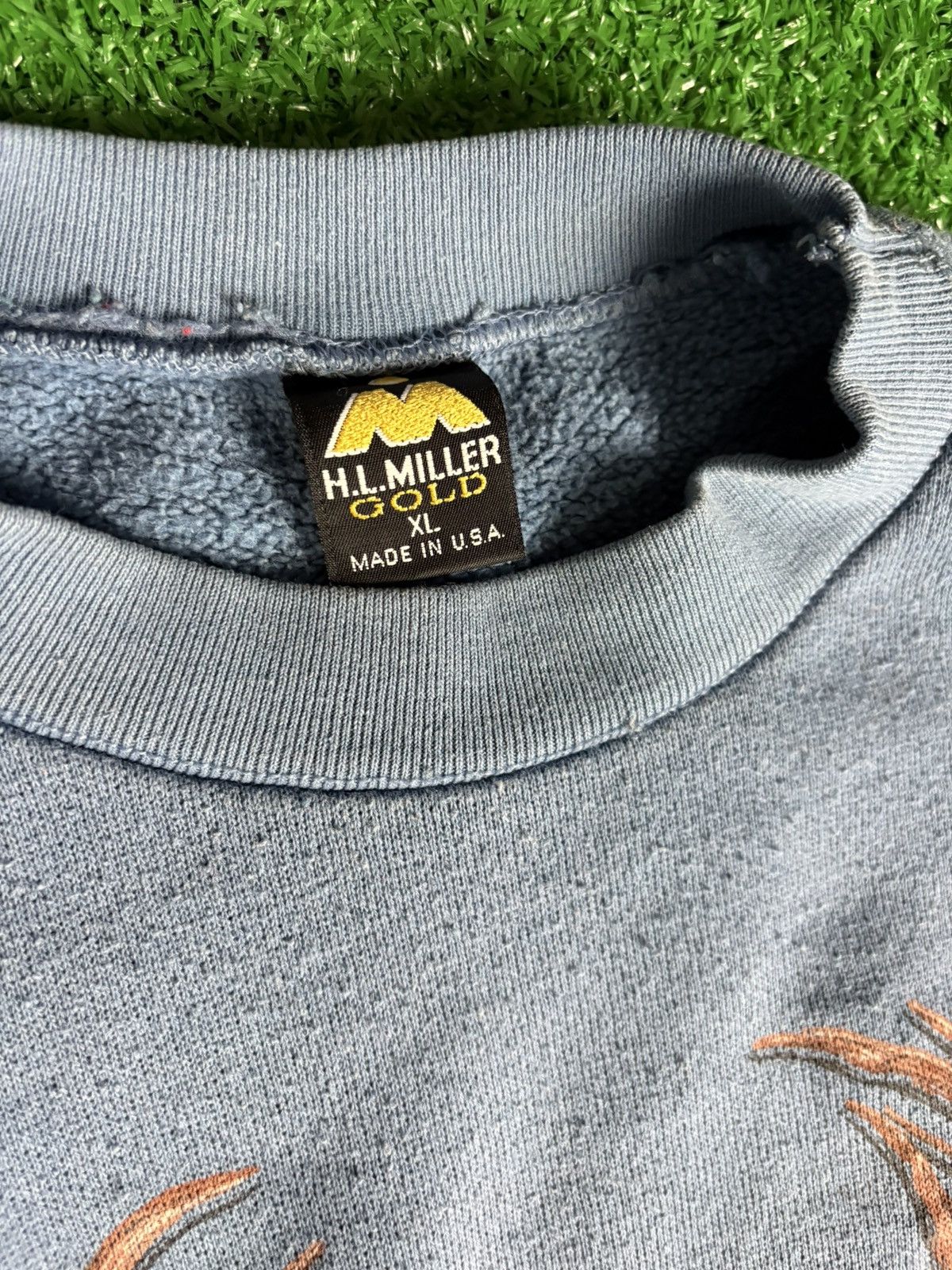 Vintage Vintage 90s H.L Miller Deer Graphic Crewneck sweatshirt Size US XL / EU 56 / 4 - 5 Thumbnail