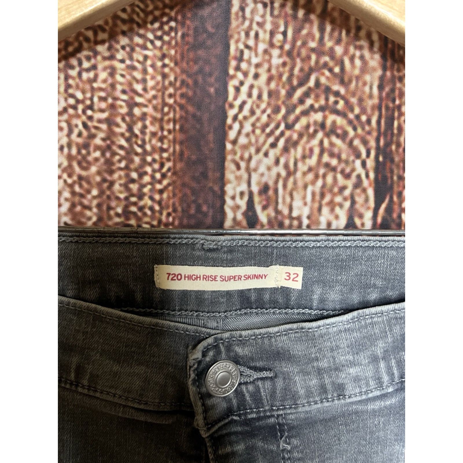 Levi's Levi's Womens Jeans Denim High Rise Super Skinny Gray 720 Size 32 x 29 Size 24" / US 00 / IT 34 - 3 Thumbnail