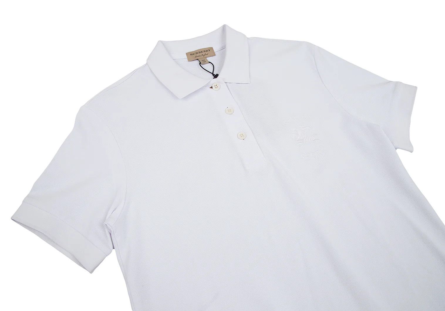 Burberry Equestrian Night Embroidered Polo Shirt White XXS Size US XXS / EU 40 - 2 Thumbnail