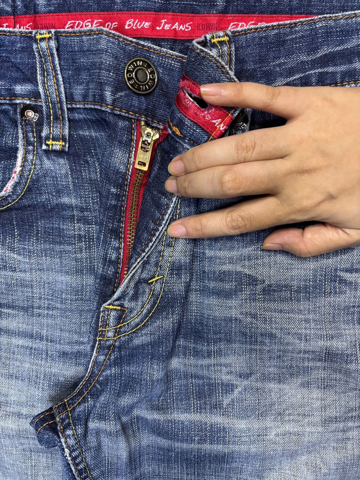 Edwin × Japanese Brand Vintage Japanese Edwin 503 Faded Wash Loose Jeans Size US 32 / EU 48 - 3 Thumbnail